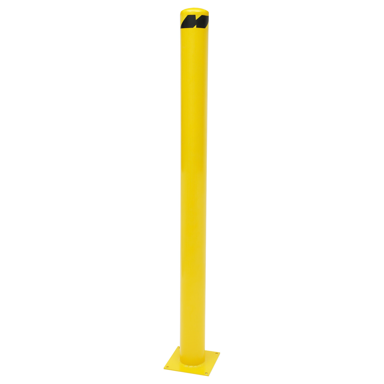 60 H 4.5 D Safety Bollard Post Yellow Powder Coat Pipe Steel Barrier W/4 Bolt
