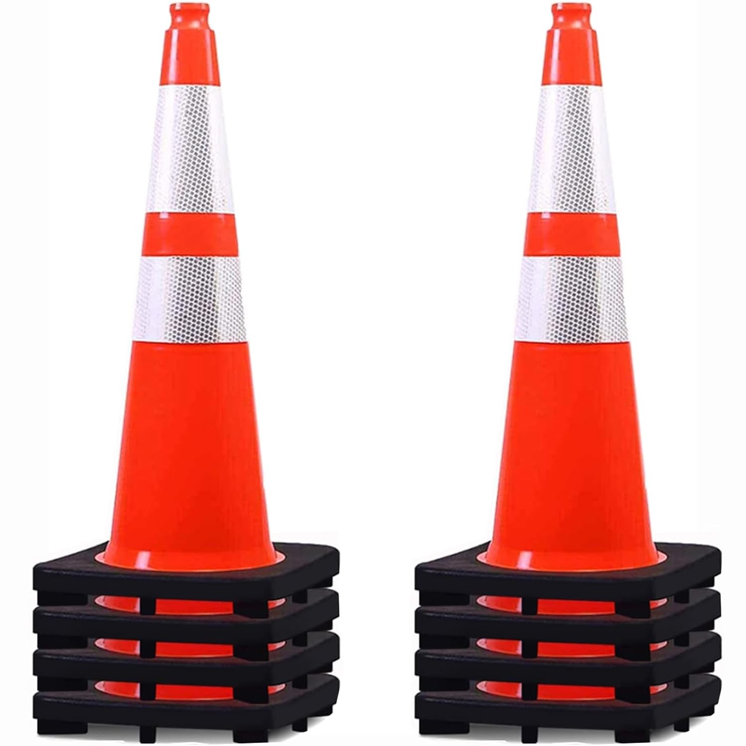 8 Pack 28” inch Traffic Safety Cones Orange Road Parking Cones Heavy Duty