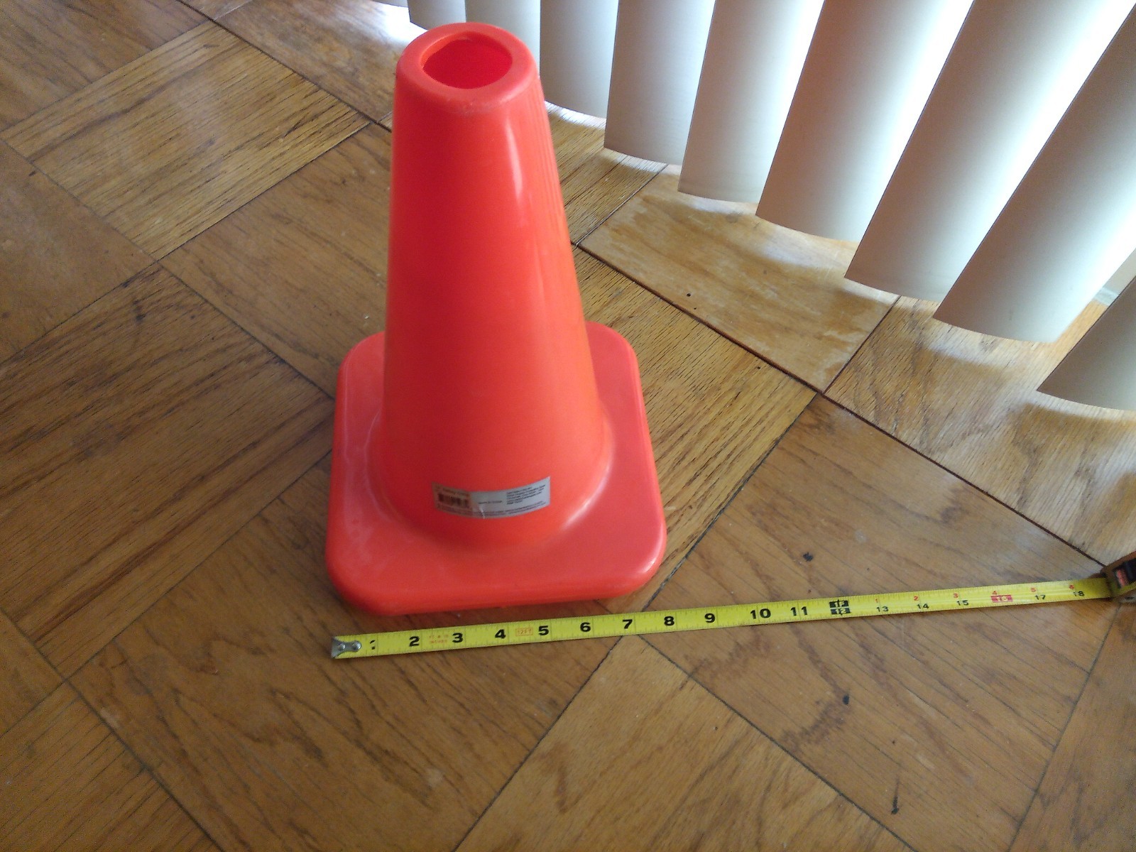 12 inches plastic safety cone orange