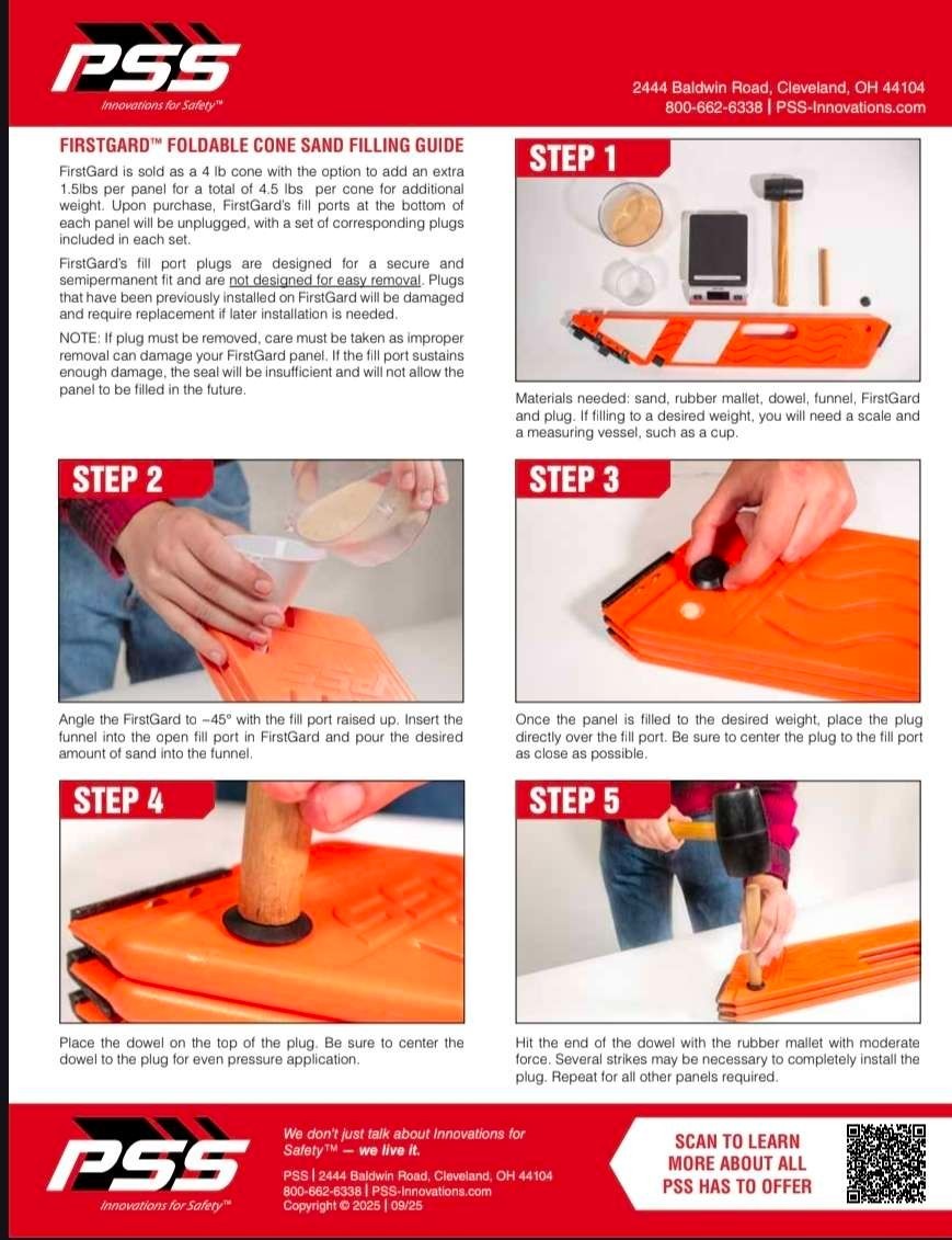 PSS Firstgard Foldable Traffic Cones 5 pack with carrying bag