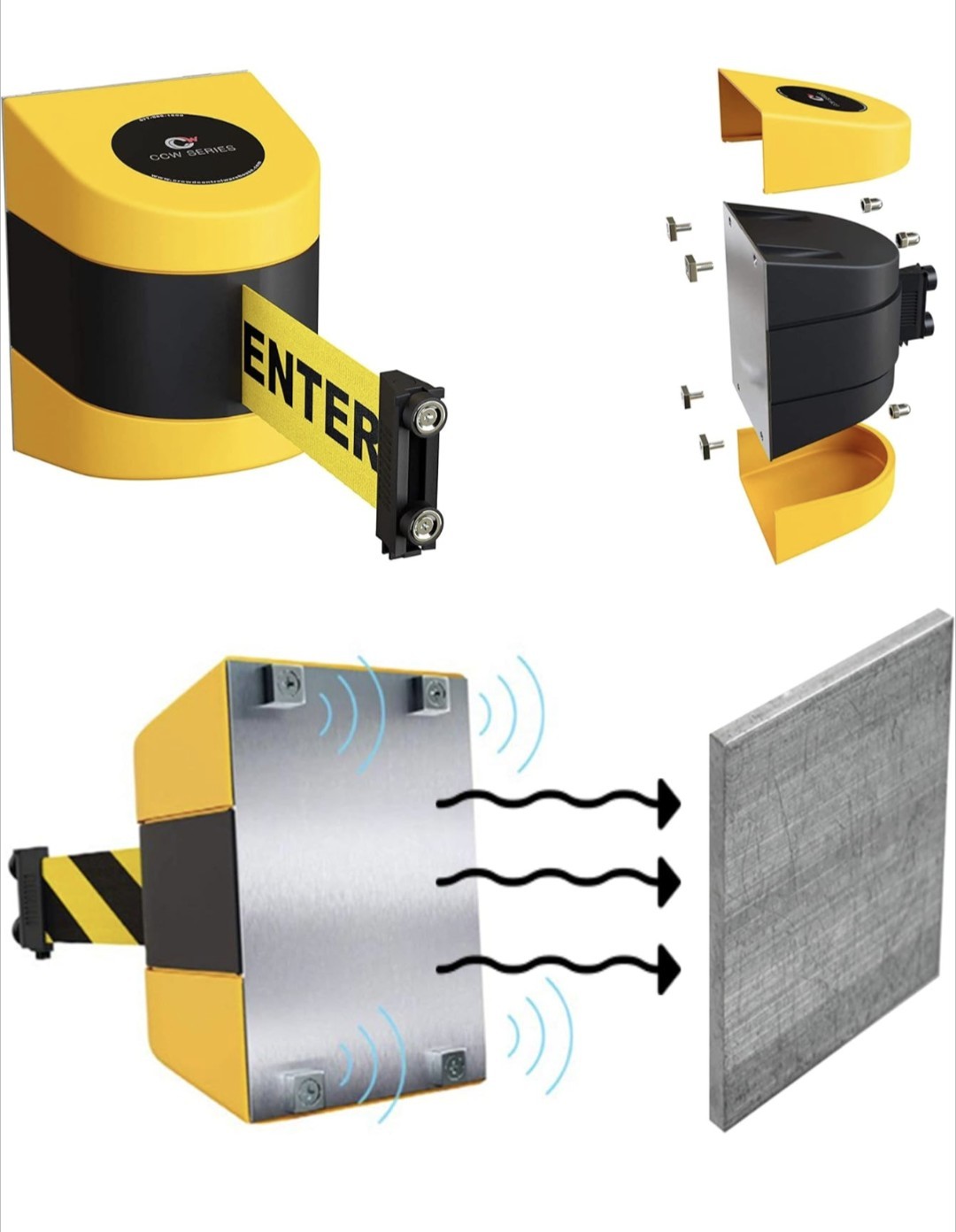 4pk CCW Series WMB-230 Magnetic Wall Mount Retractable Belt Barrier. READ!!!