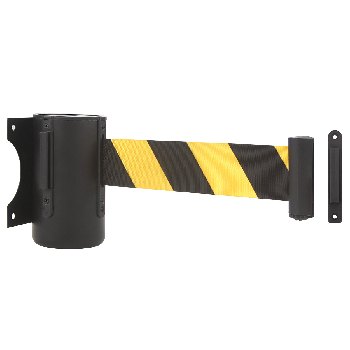 Wall Mount Retractable Belt 16 Foot, Crowd Control Wall Barrier with Steel Case