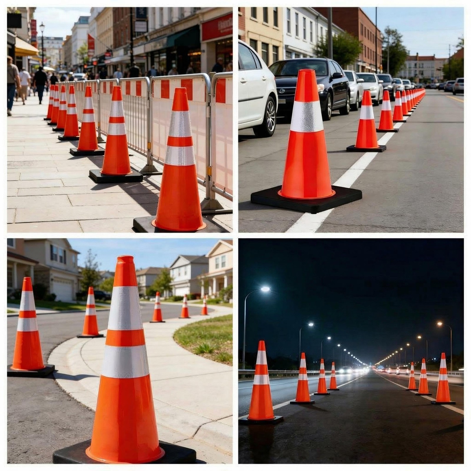 Orange PVC High-Performance Traffic Cone, Traffic Safety Cone 28inch 6Pack