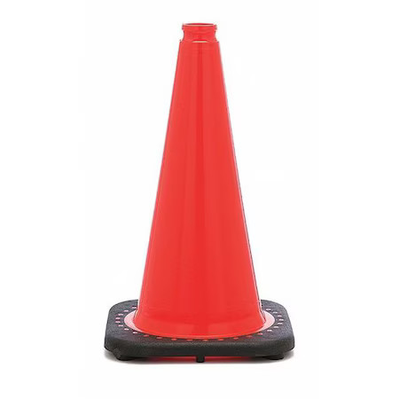 Traffic Cone, Pvc, Non-Reflective, 18 In Height, 3 Lb, Orange, Rs45015c