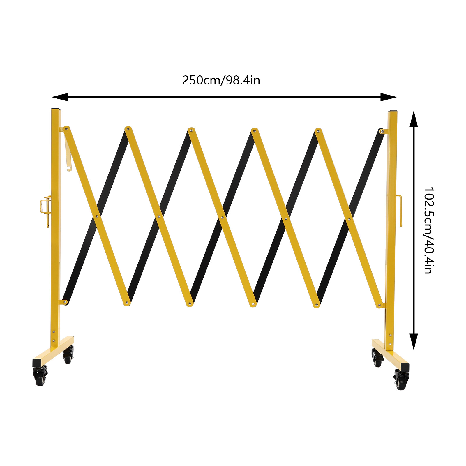 Expandable Barricade with Wheels 5 M Long Retractable Metal Traffic Gate US
