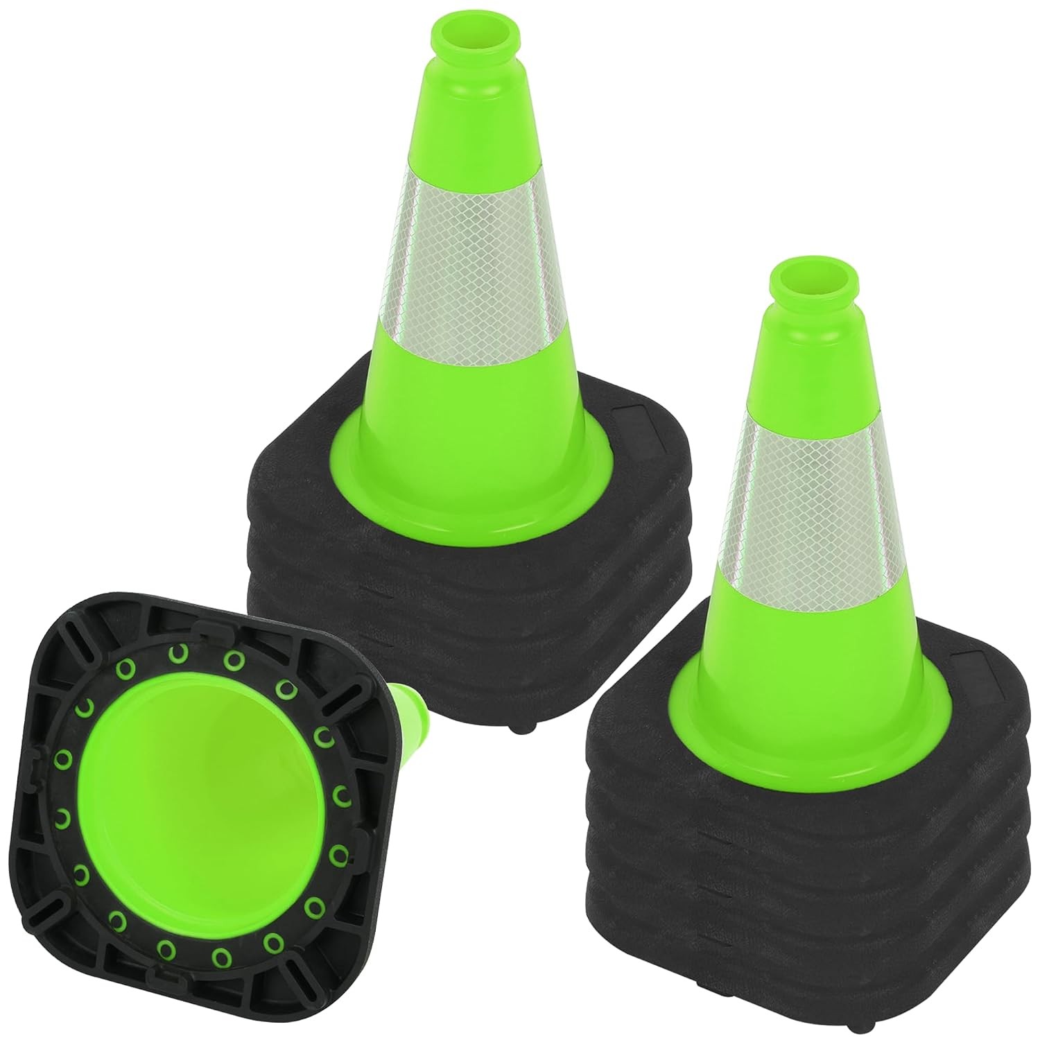 8 Pack 12″ Green Traffic Safety Cones PVC Parking Construction Cones