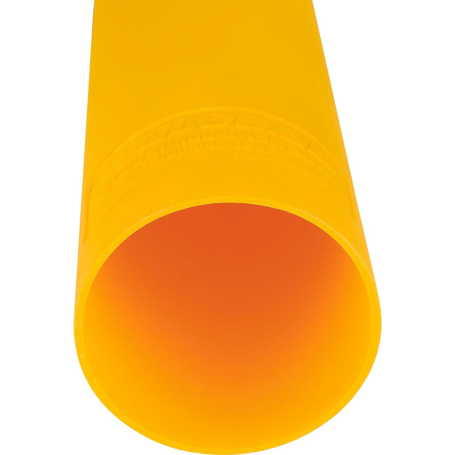 60″H Smooth Bollard Post Sleeve, 6″ HDPE Dome Top, Yellow