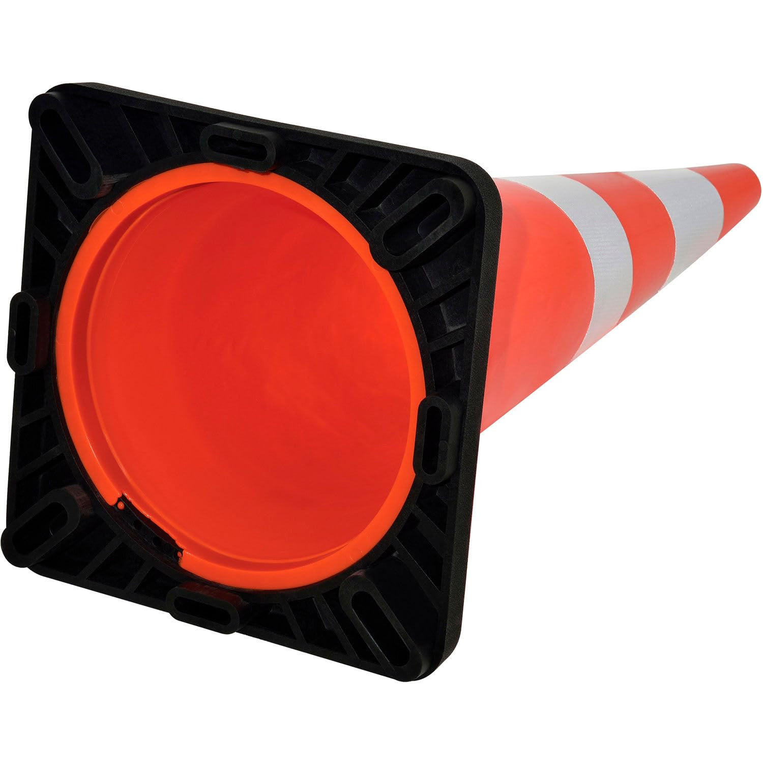 36″ Reflective Traffic Cone, Black Base, 10 Lbs