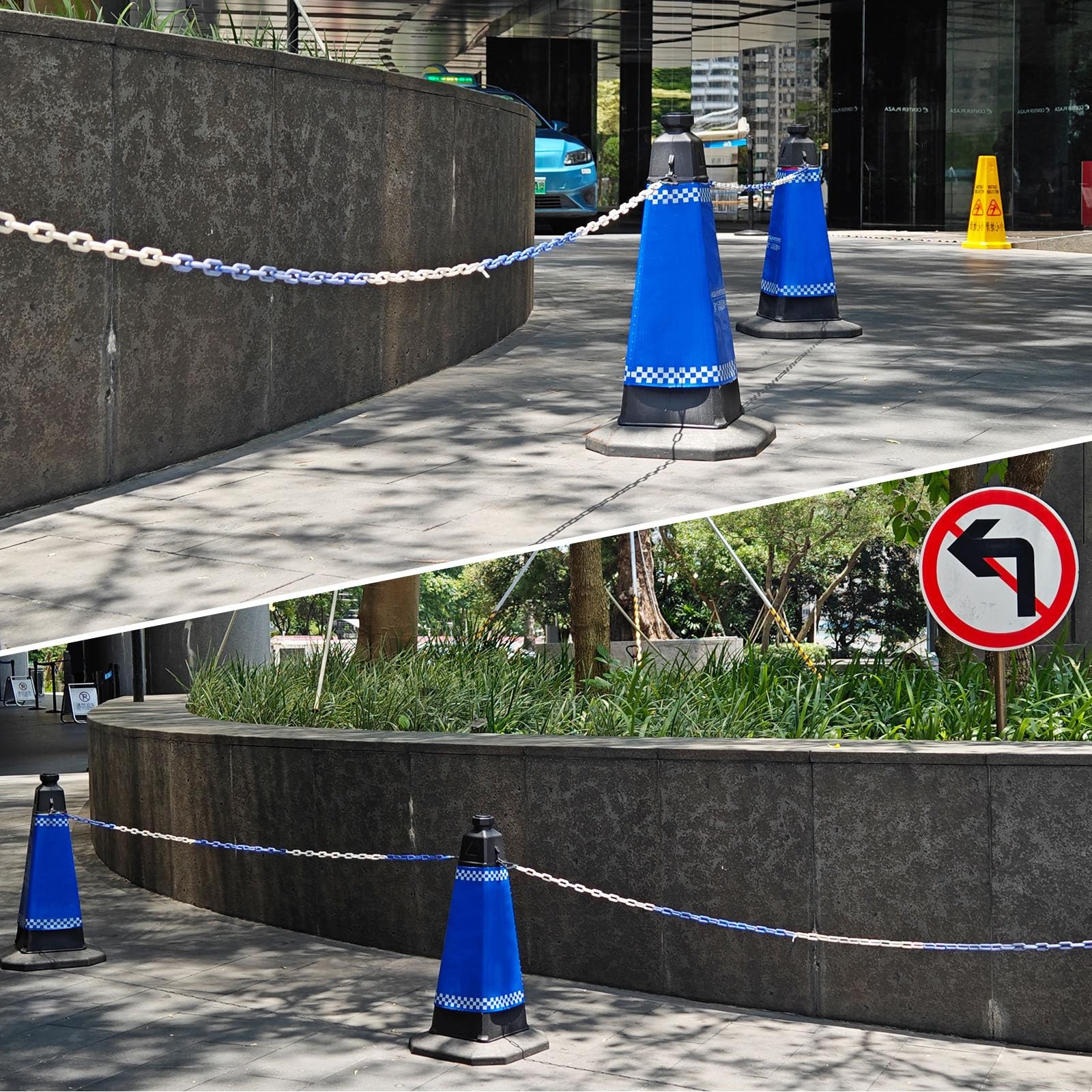 100 Ft 1.5″ Plastic Link Chain Barrier for Crowd Control Queue Line Parking