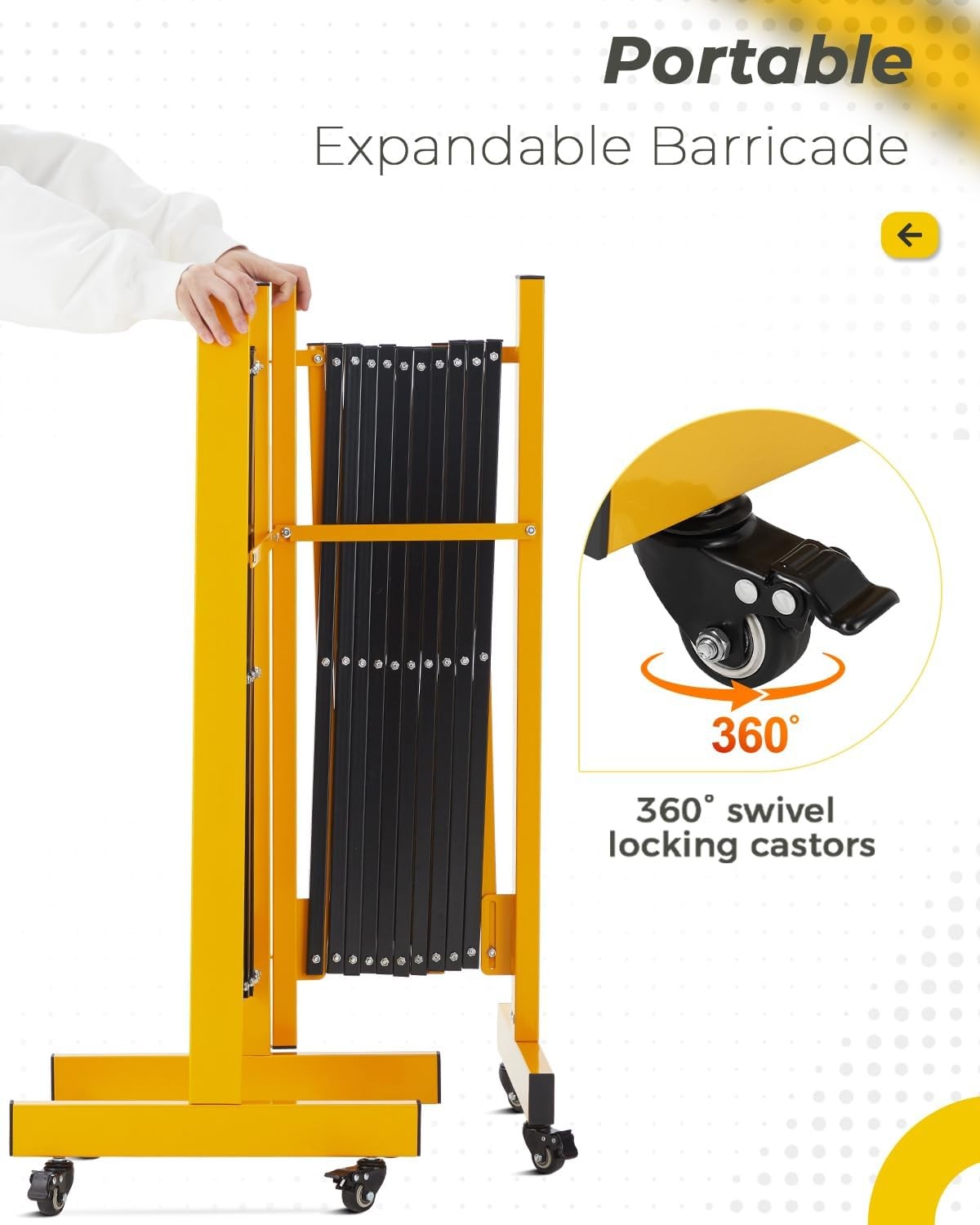 Outdoor Traffic Barricade Gate Metal Expandable 8-23FT Folding Safety Barrier