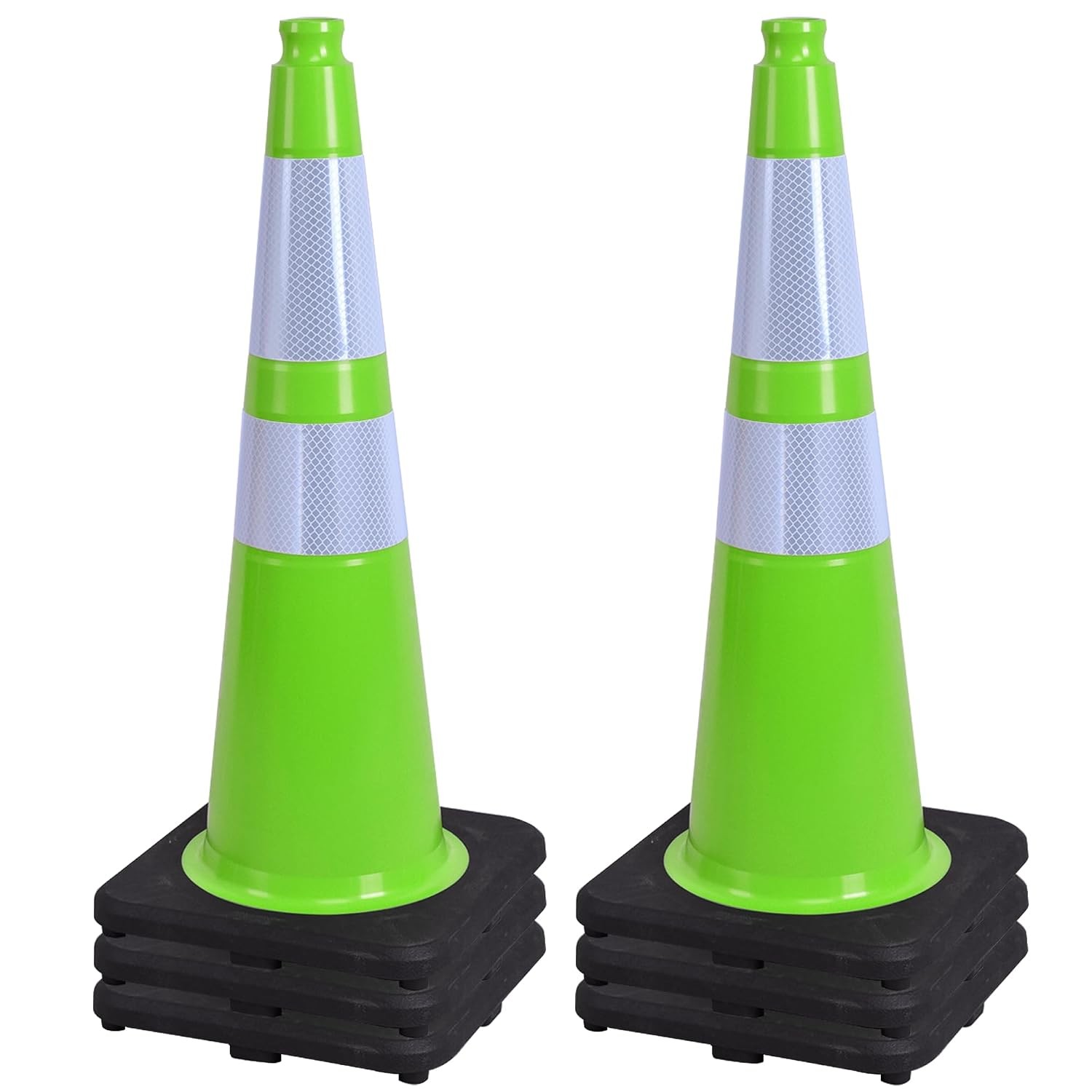 8 Pack 12″ Green Traffic Safety Cones PVC Parking Construction Cones