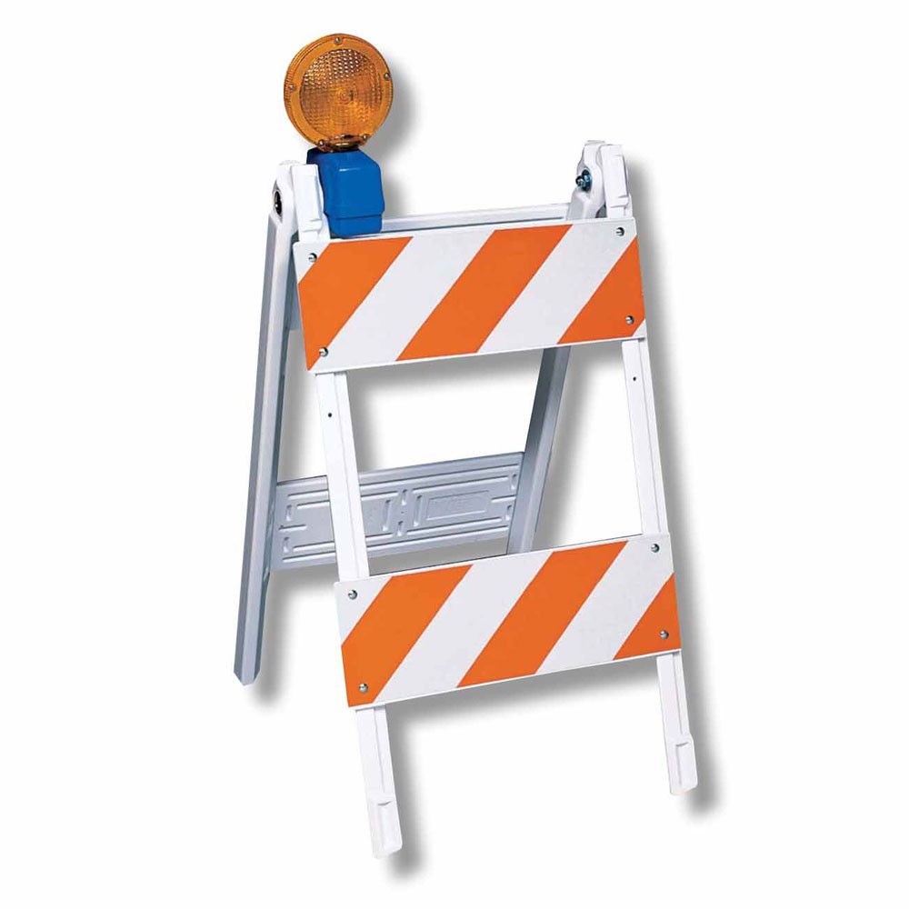 Vizcon 37408-FHIP Type II Plastic Folding Barricade 8 x 24 High Intensity