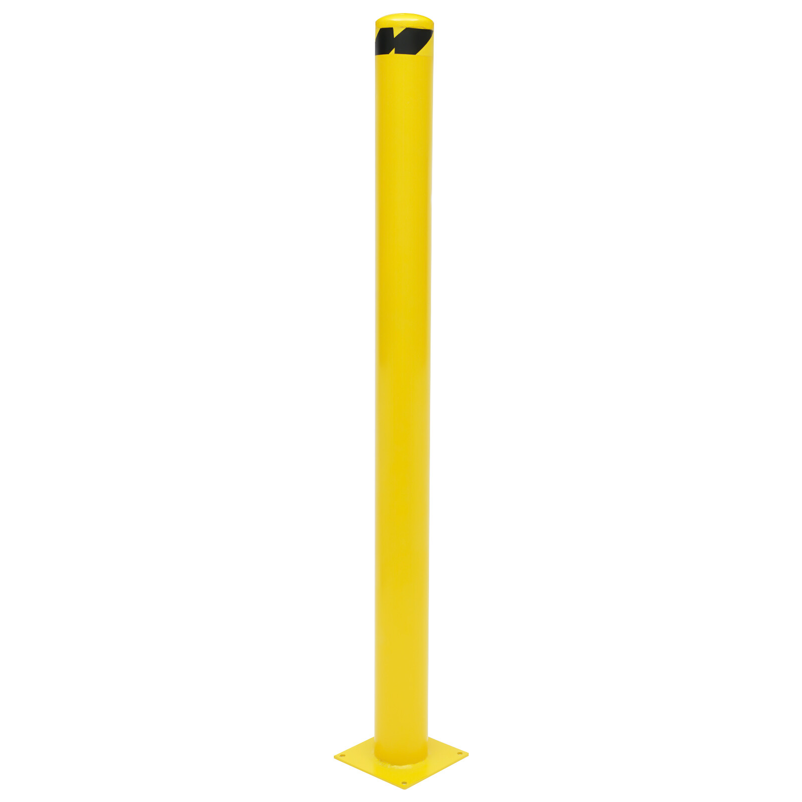 60 H 4.5 D Safety Bollard Post Yellow Powder Coat Pipe Steel Barrier W/4 Bolt