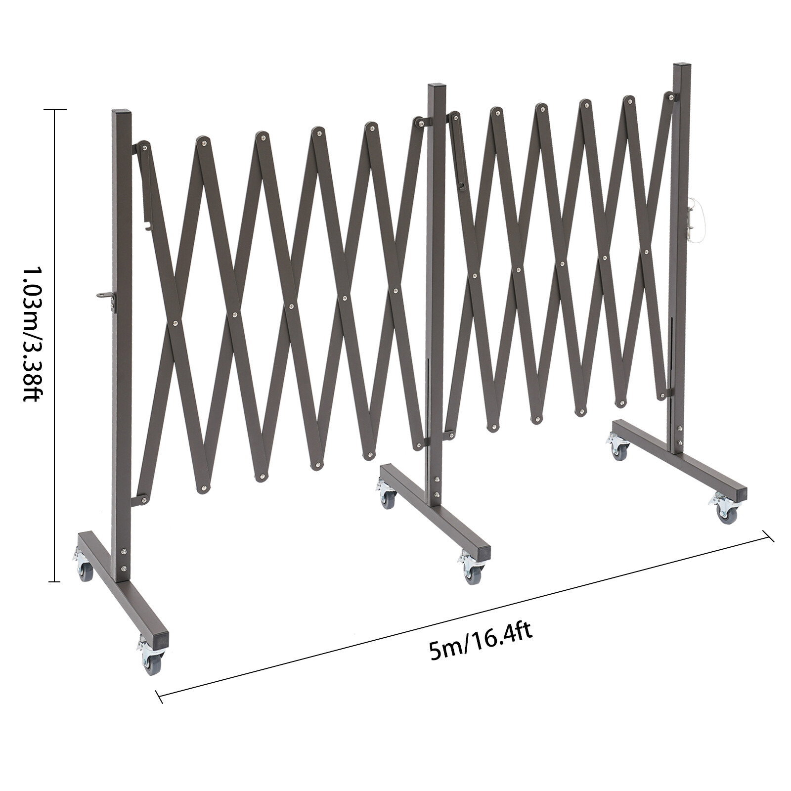 16.4′ Expandable Barricaded Barrier Retractable Traffic Fence Mobile Safety Gate