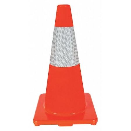 Zoro Select 6Fha0 Traffic Cone, Standard Shape, Pvc, 18 In H, Orange, One