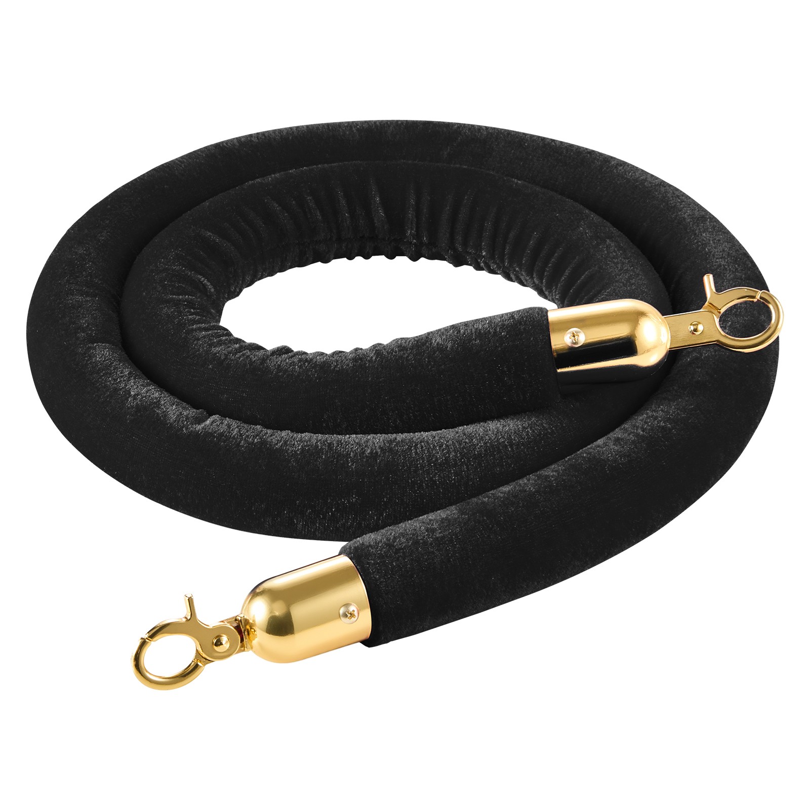 Uimoso 4 Pcs Black Velvet Barrier Ropes 5 ft with Gold Hooks for Stanchion Posts