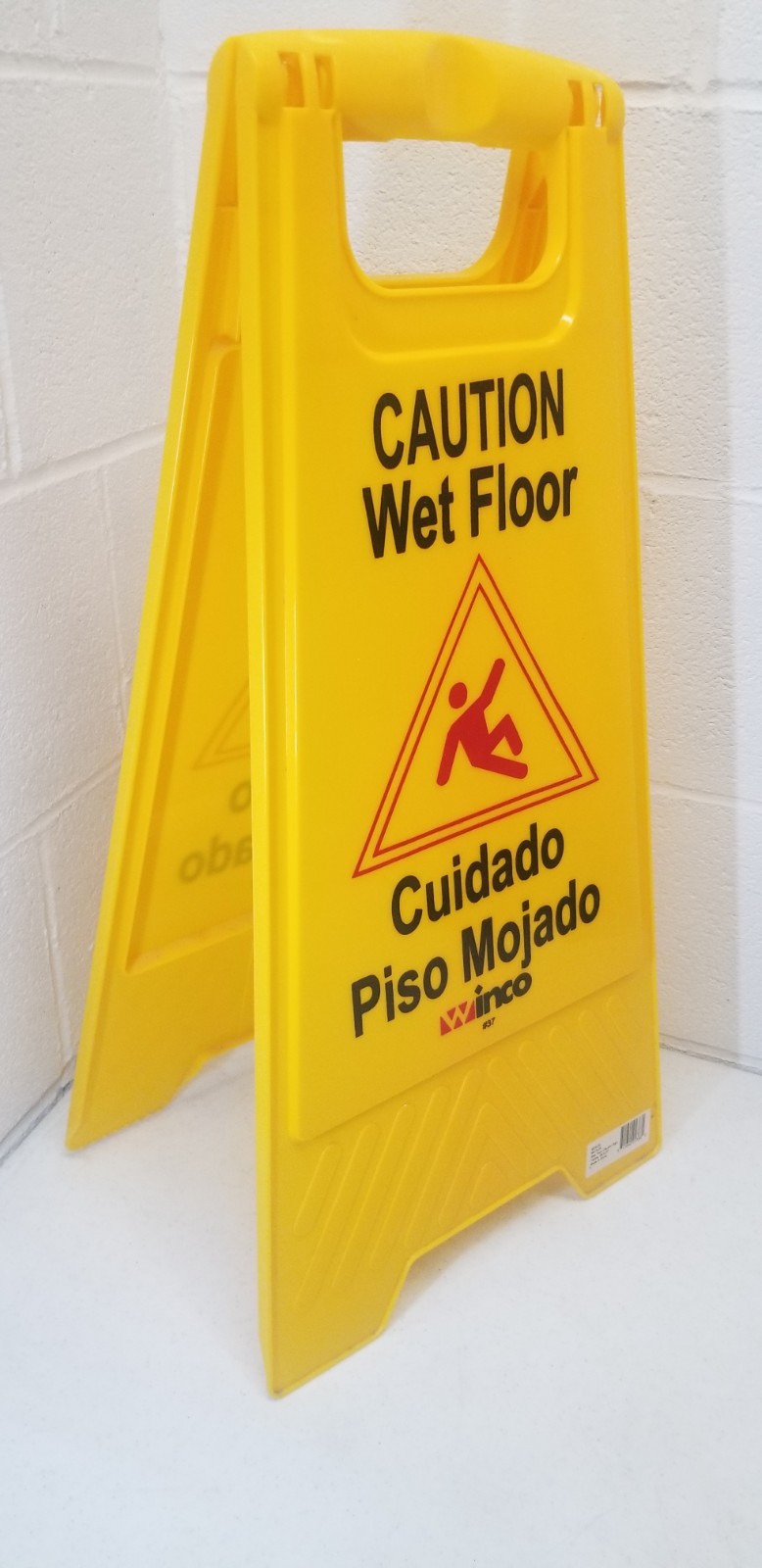 Winco WCS-25 Caution Wet Floor Sign | 25 x 12