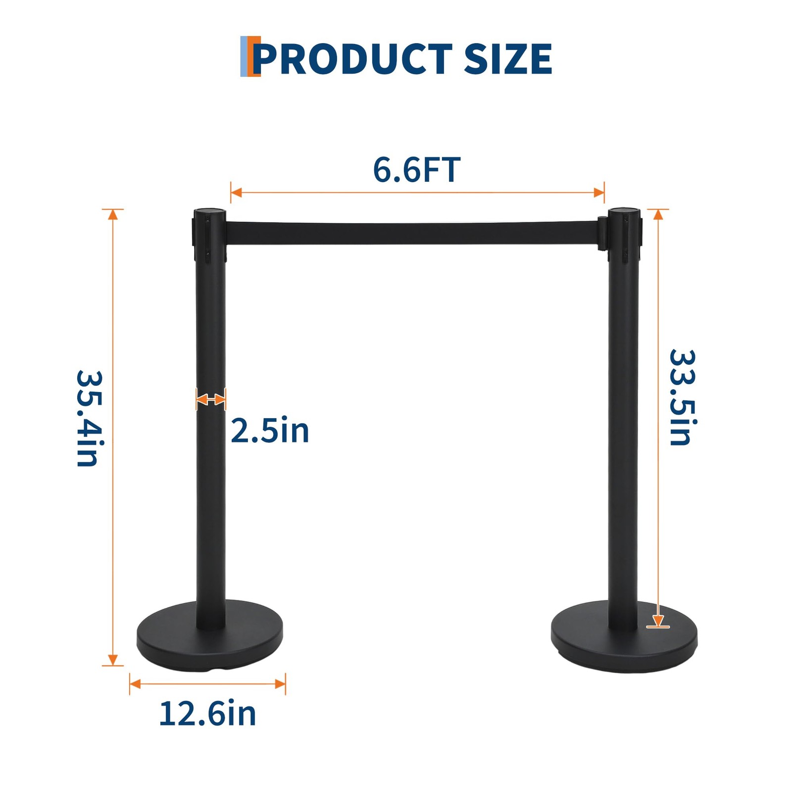 4 Pack Crowd Control Stanchions Set, Premium Stanchions with 6.6 ft Retractable