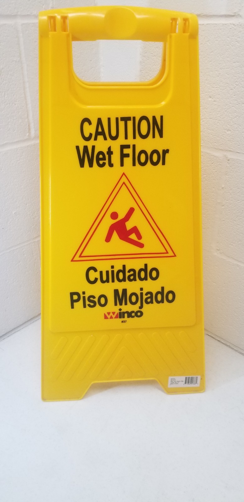 Winco WCS-25 Caution Wet Floor Sign | 25 x 12