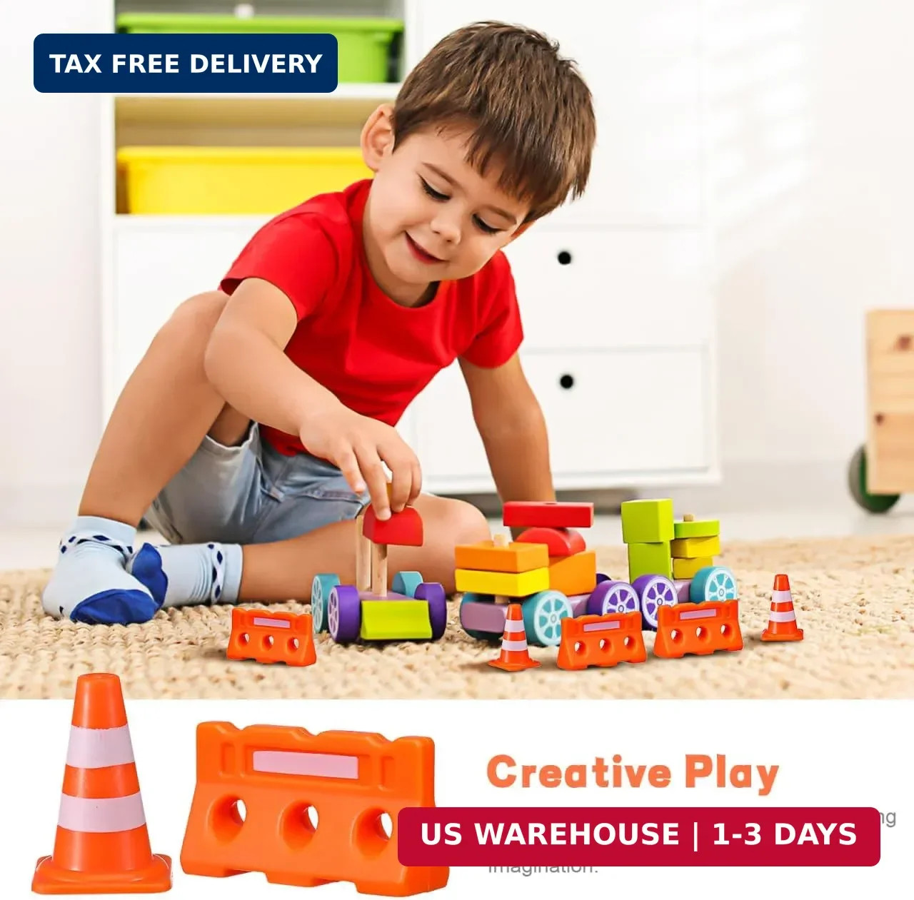 48pcs Mini Traffic Cones – Miniature Fence Barricade Signs Small Orange Construc