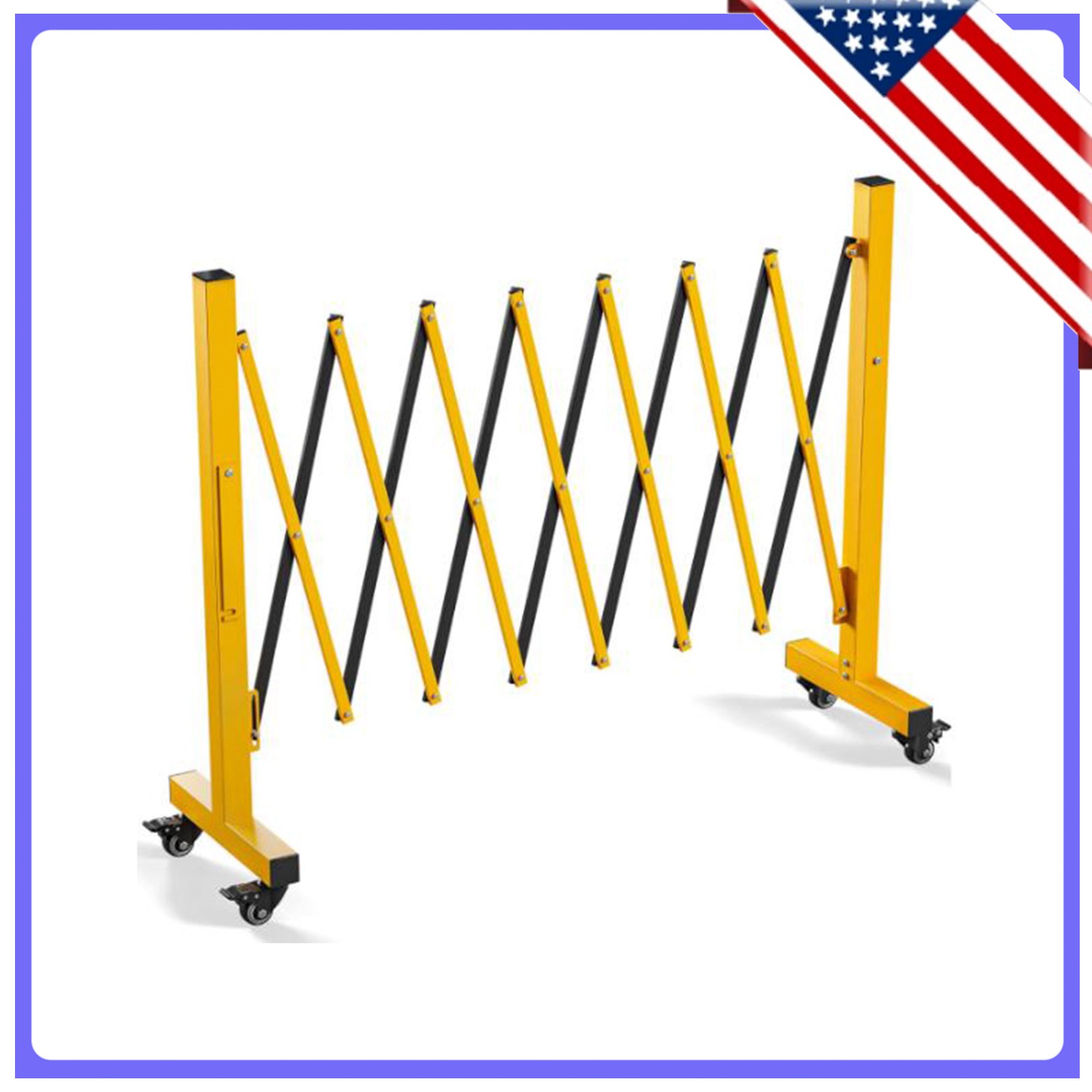 Metal Expandable Barricade Gate Outdoor, 8FT Portable Traffic Barricade Fence