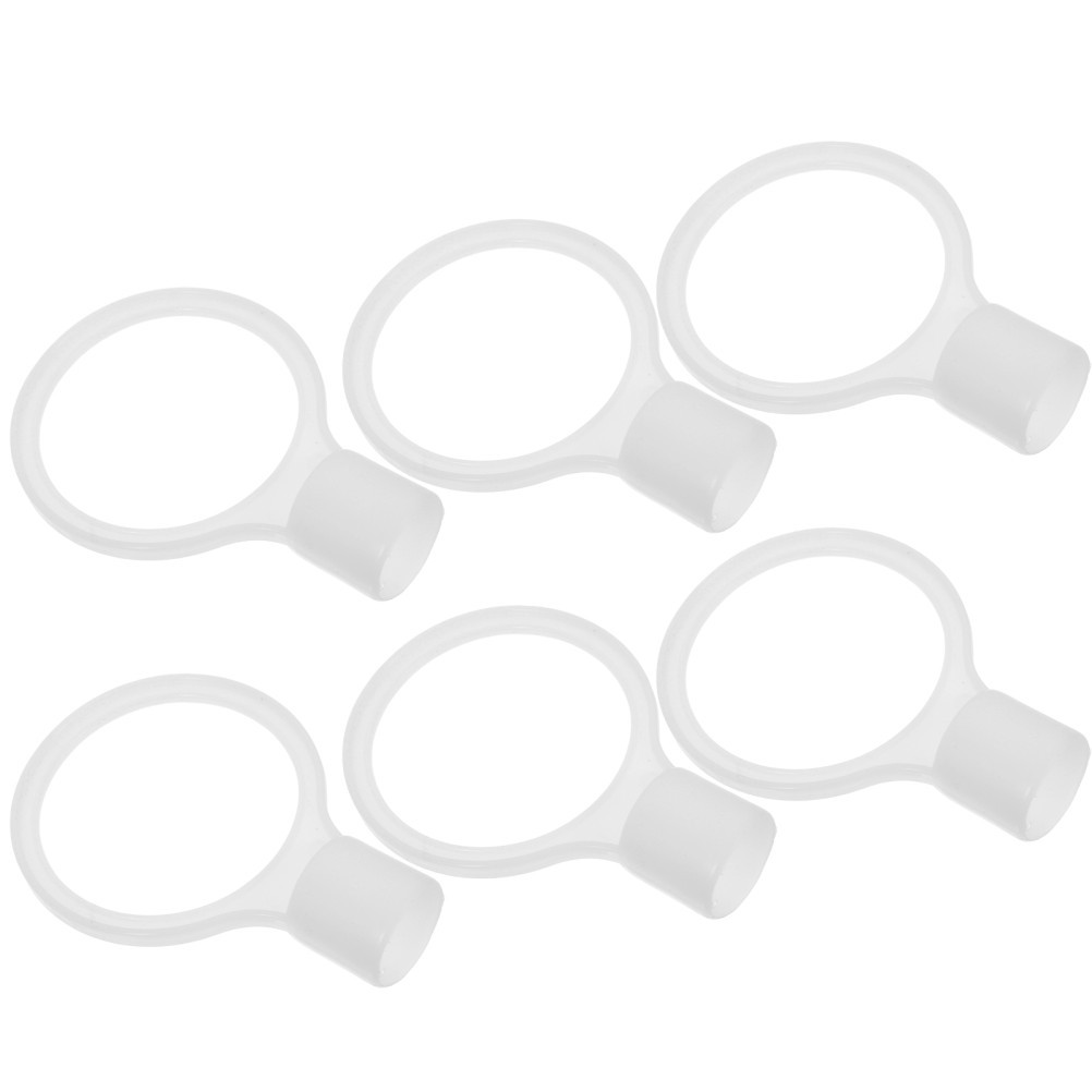 6Pcs Reusable PVC Traffic Cone Connectors for Road Safety Bar White
