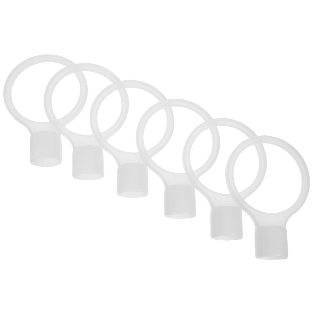 6Pcs Reusable PVC Traffic Cone Connectors for Road Safety Bar White