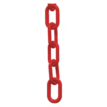 Zoro Select 30005-25 Plastic Chain, Red, 25 Ft Length, Gloss, 30005-25