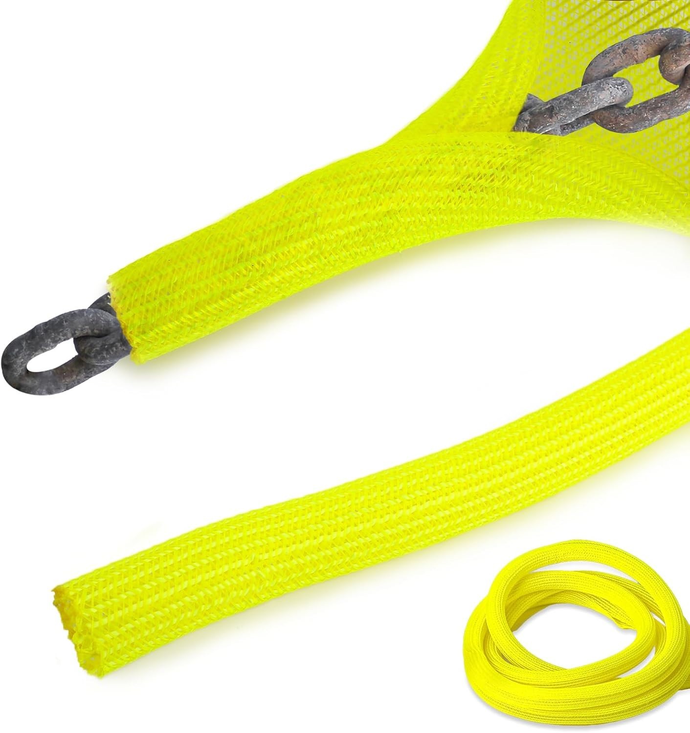 10 Ft High Visibility Chain Cover Kit – Yellow Safety Barrier for Indoor/Outdoor
