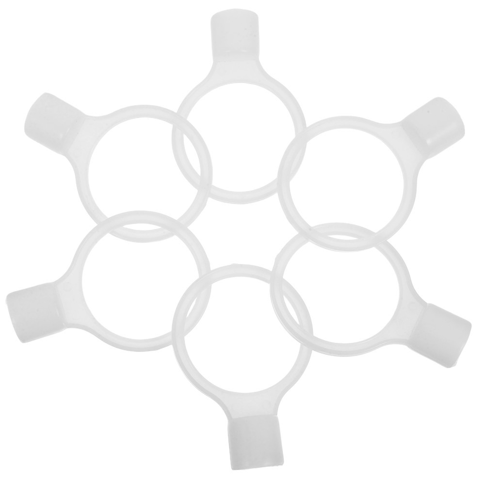 6Pcs Flexible PVC Cone Connectors for Traffic Safety Bar White
