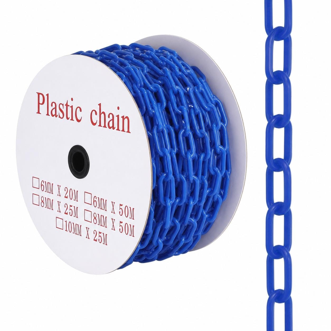 ⭐Plastic UV Resistant Safety Barrier Chain Links 240FT w/50 S Hooks for Driveway