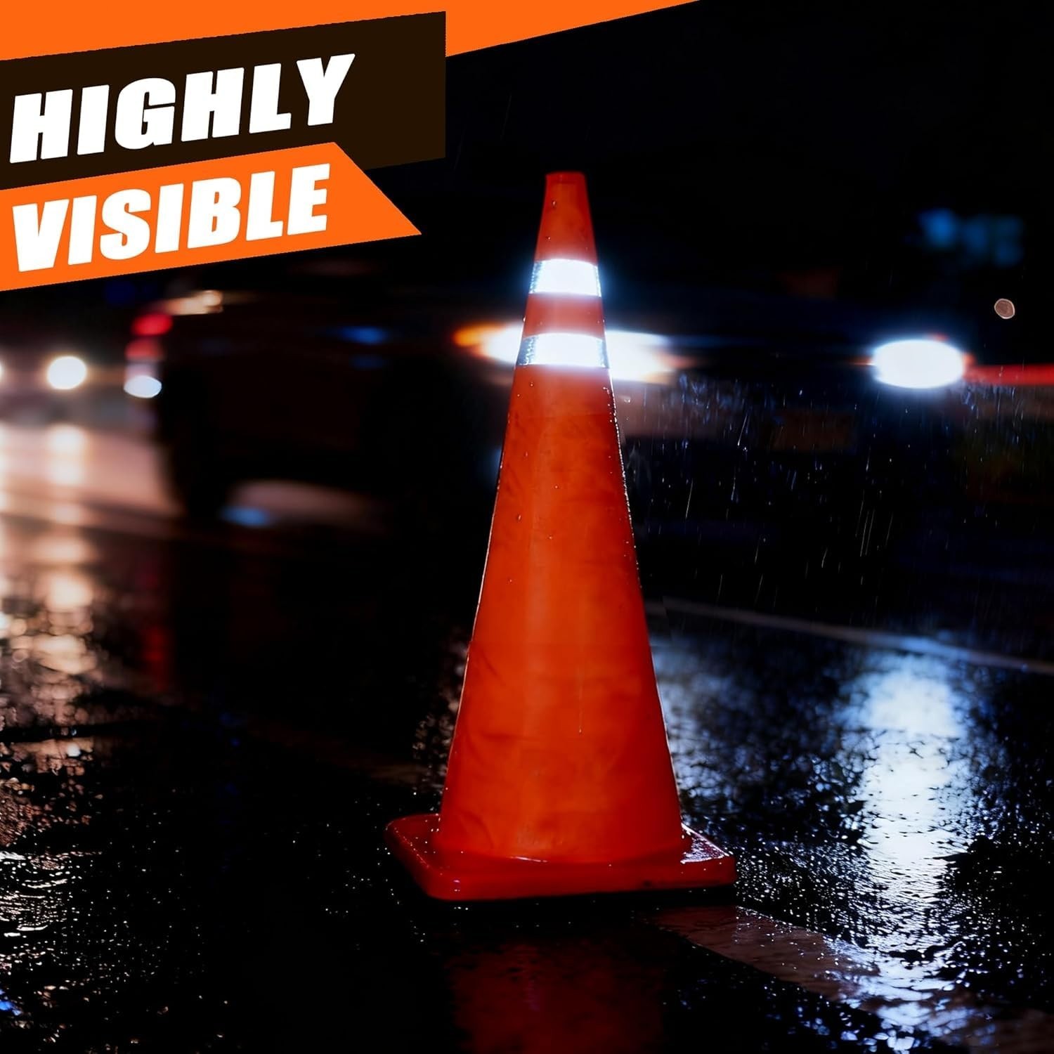 28 Inch 8 Pack Collapsible Traffic Safety Cones,with High-Visibility Reflective