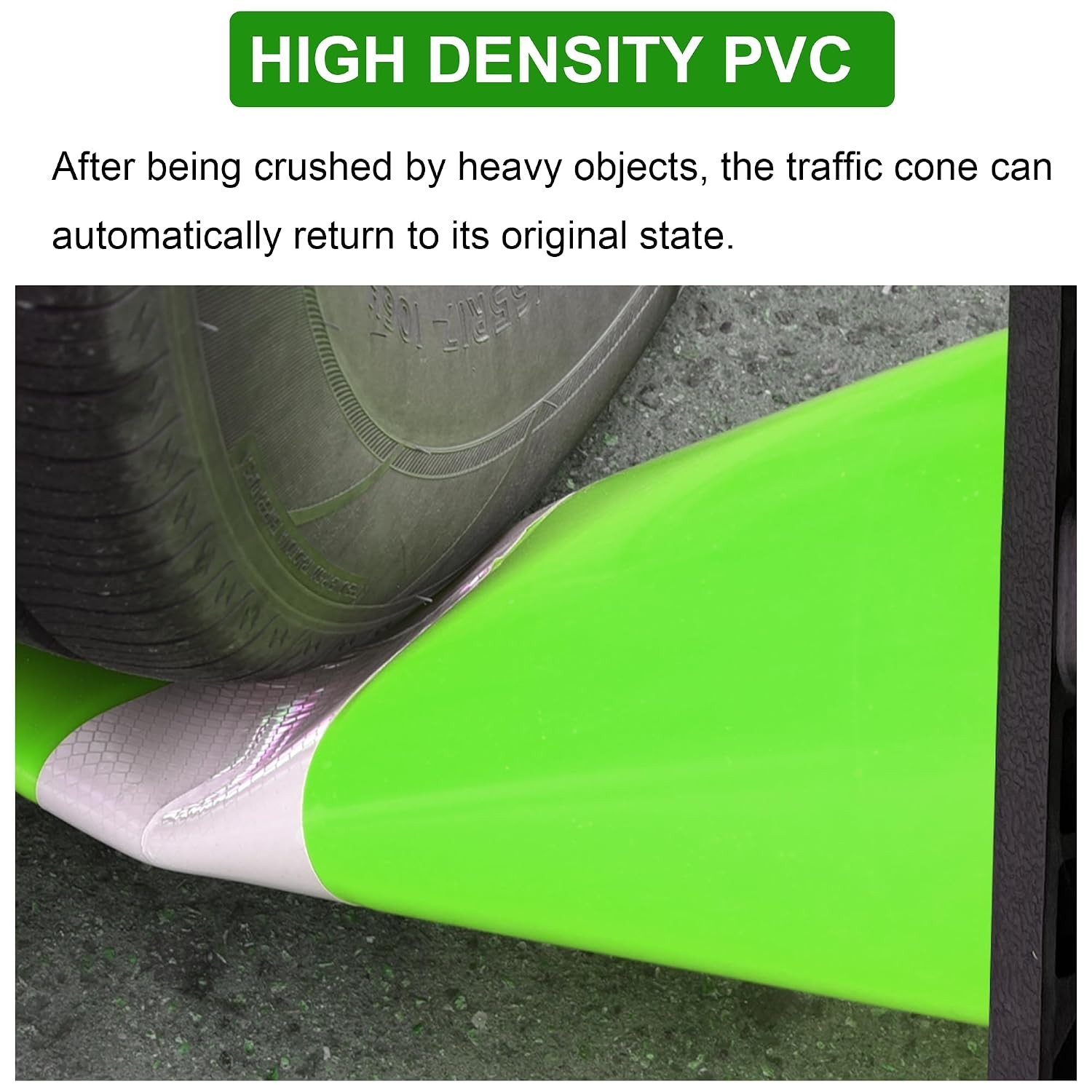 8 Pack 12″ Green Traffic Safety Cones PVC Parking Construction Cones