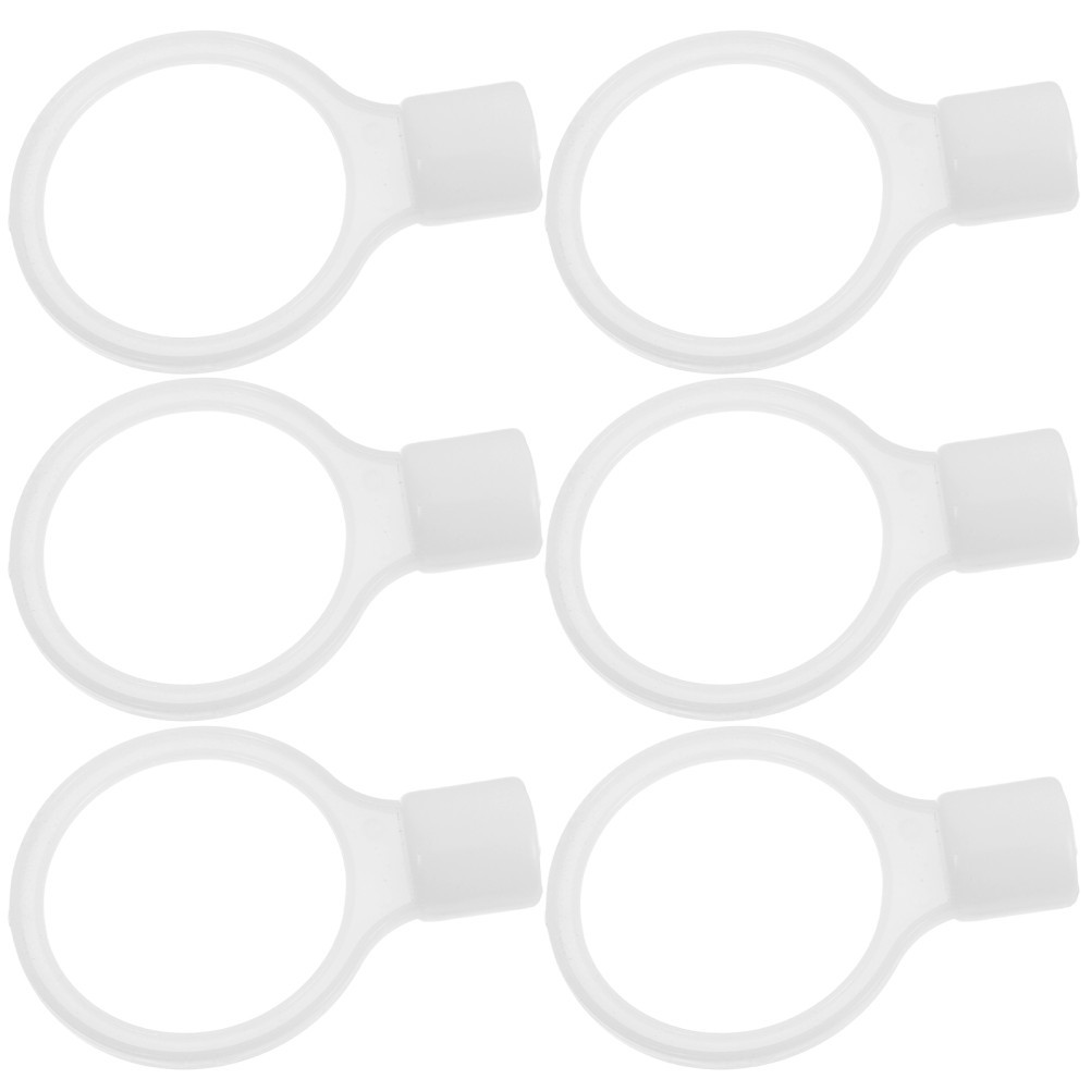 6Pcs Flexible PVC Cone Connectors for Traffic Safety Bar White