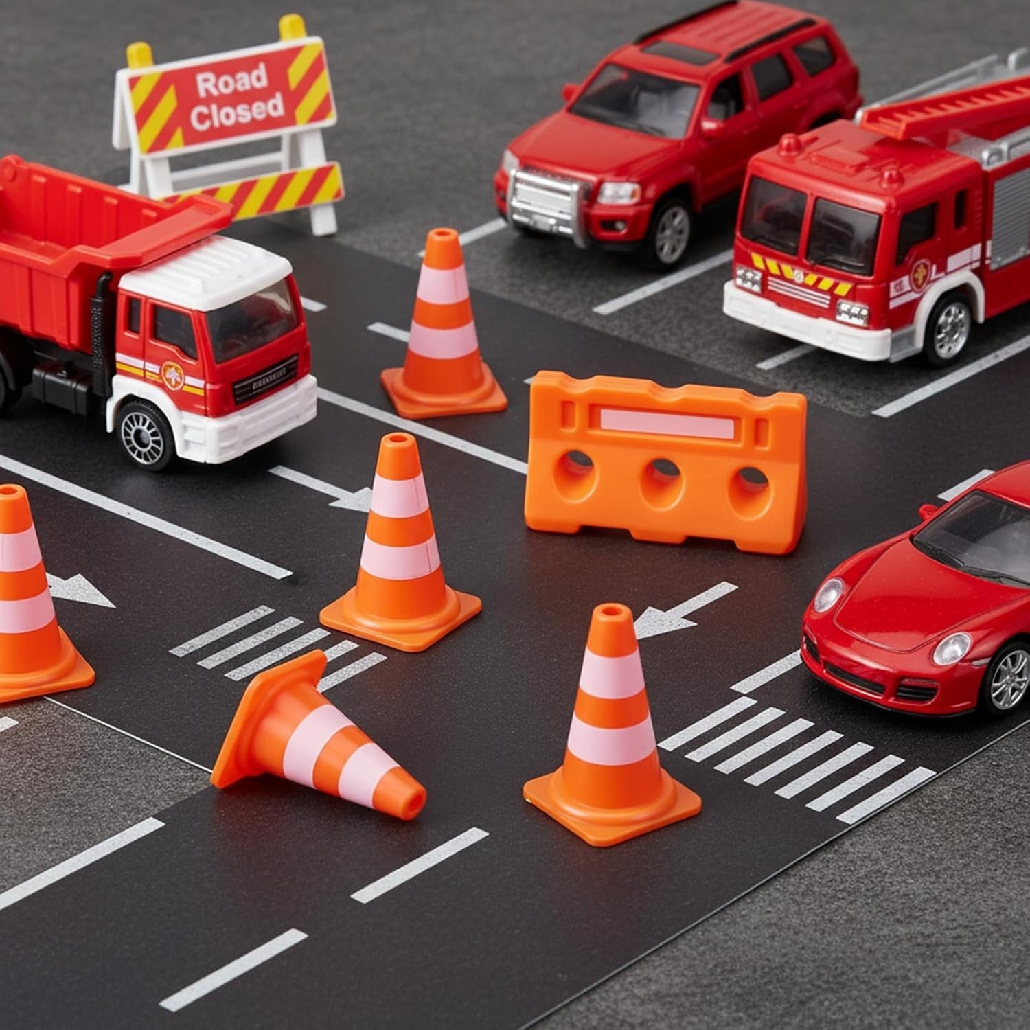 Bright Orange Mini Traffic Cones – 40 Piece Set for Sensory Play & Safety