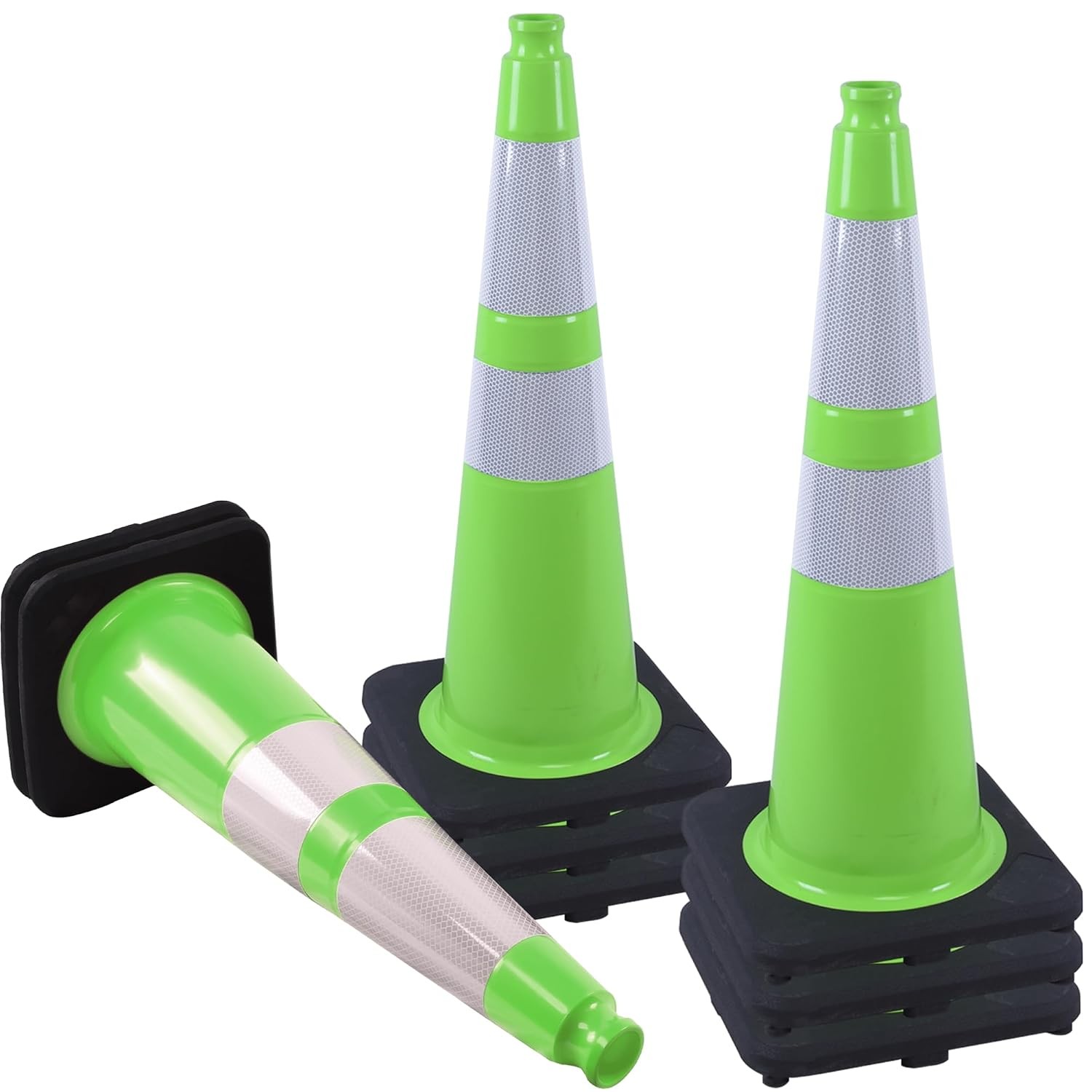 8 Pack 12″ Green Traffic Safety Cones PVC Parking Construction Cones