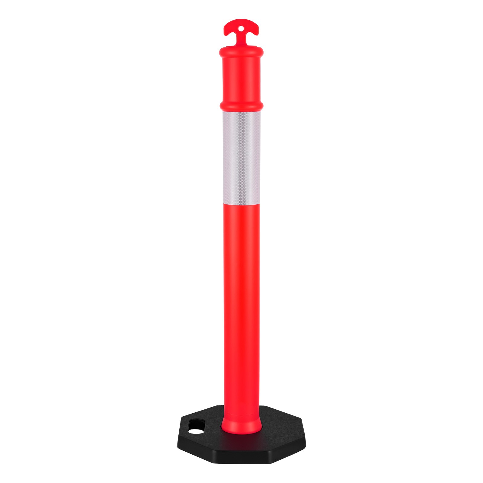 Uimoso Set of 6 Traffic Delineator Posts 48-inch Safety Cones with Weighted Base