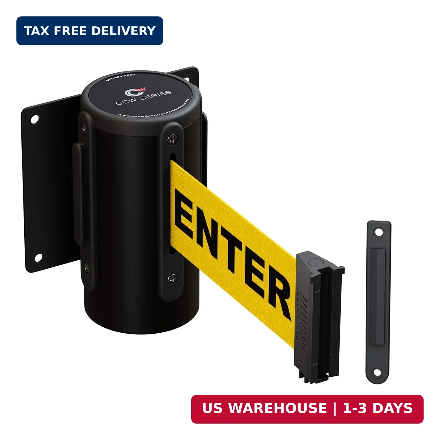 Crowd Control Warehouse – CCW Series WMB-120 Fixed Wall Mount Retractable Belt B