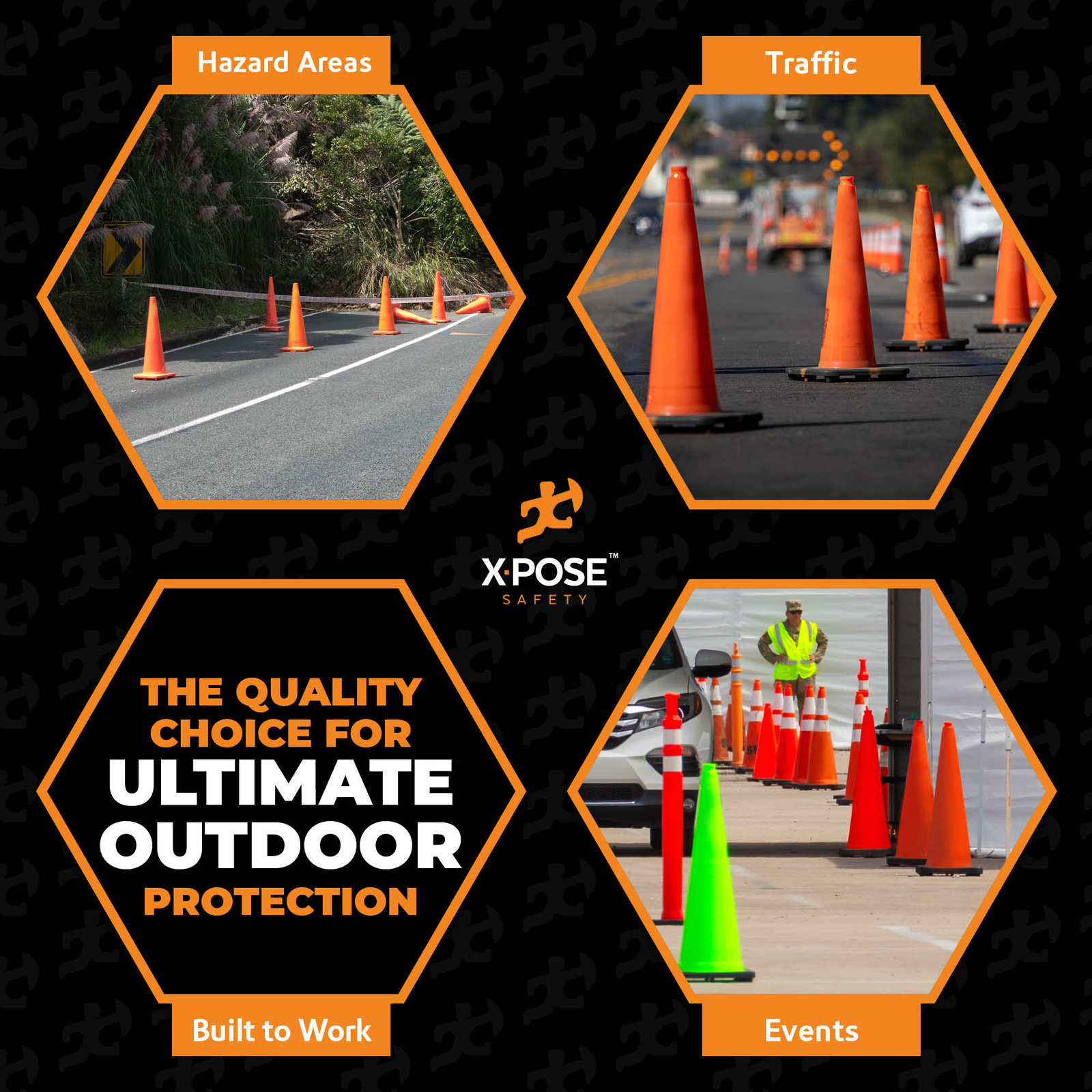 48 Orange Traffic Cones 36 Inch – Multipurpose PVC Plastic Safety Cone