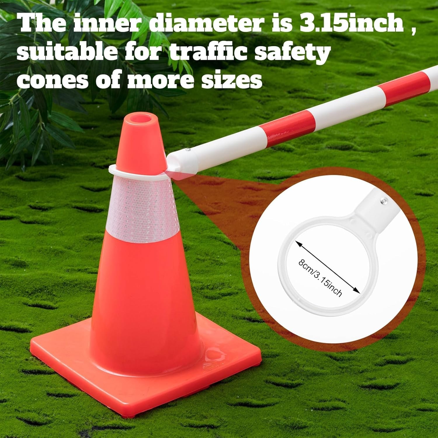 8 Pcs Retractable Traffic Safety Cone Bars, 6-10 Ft for High Visibility Safety