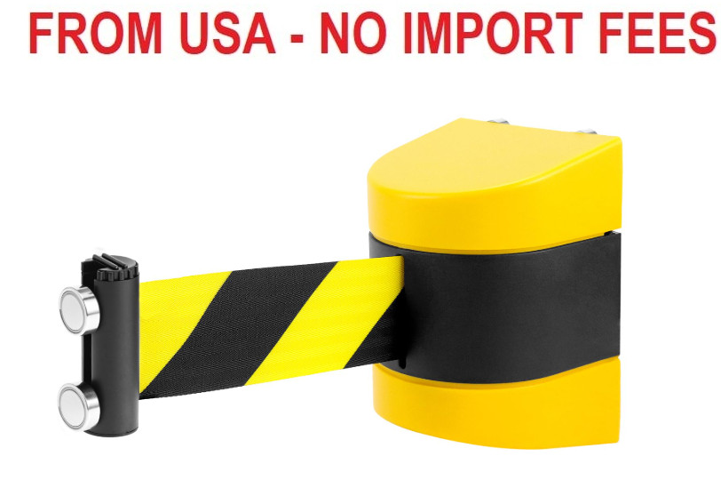 QWORK Magnetic Wall Mount Retractable Belt Barrier – Crowd Control and Safety So
