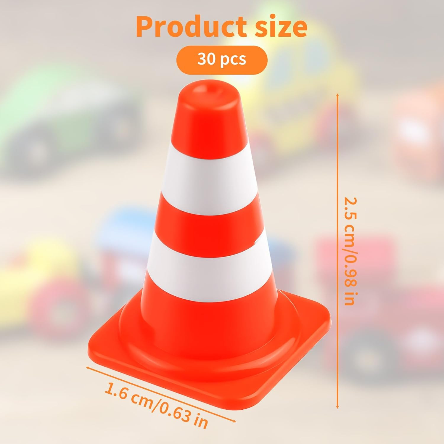 30Pcs Mini Traffic Cones, Plastic Miniature Road Safety Cones Training Small