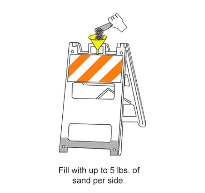 Reflective Safety Folding Barricade- Type 2 – 45×25 – for Traffic & Construction