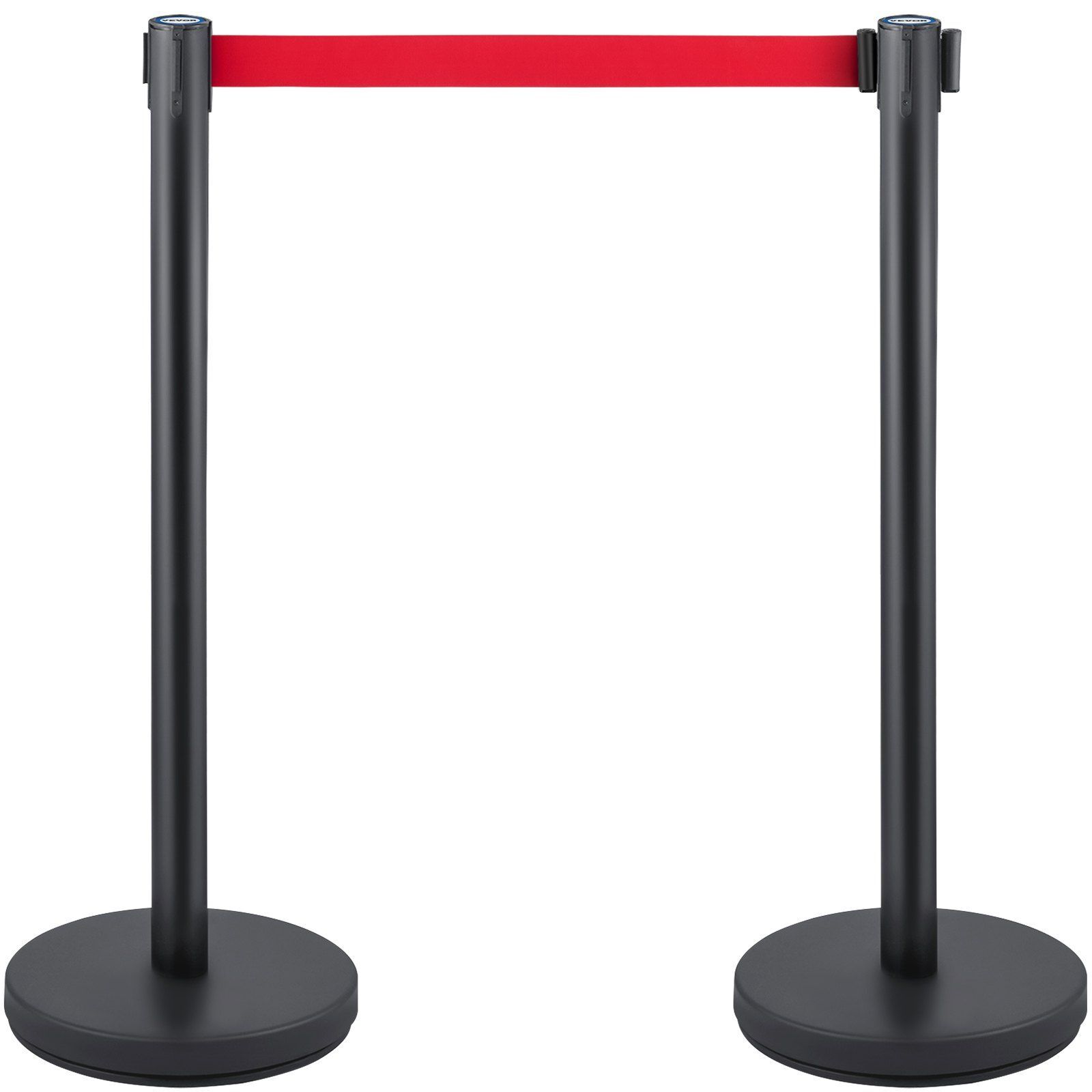 Set of 6 Crowd Control Stanchion w/6.6 ft Retractable Belt Crowd Control Barrier
