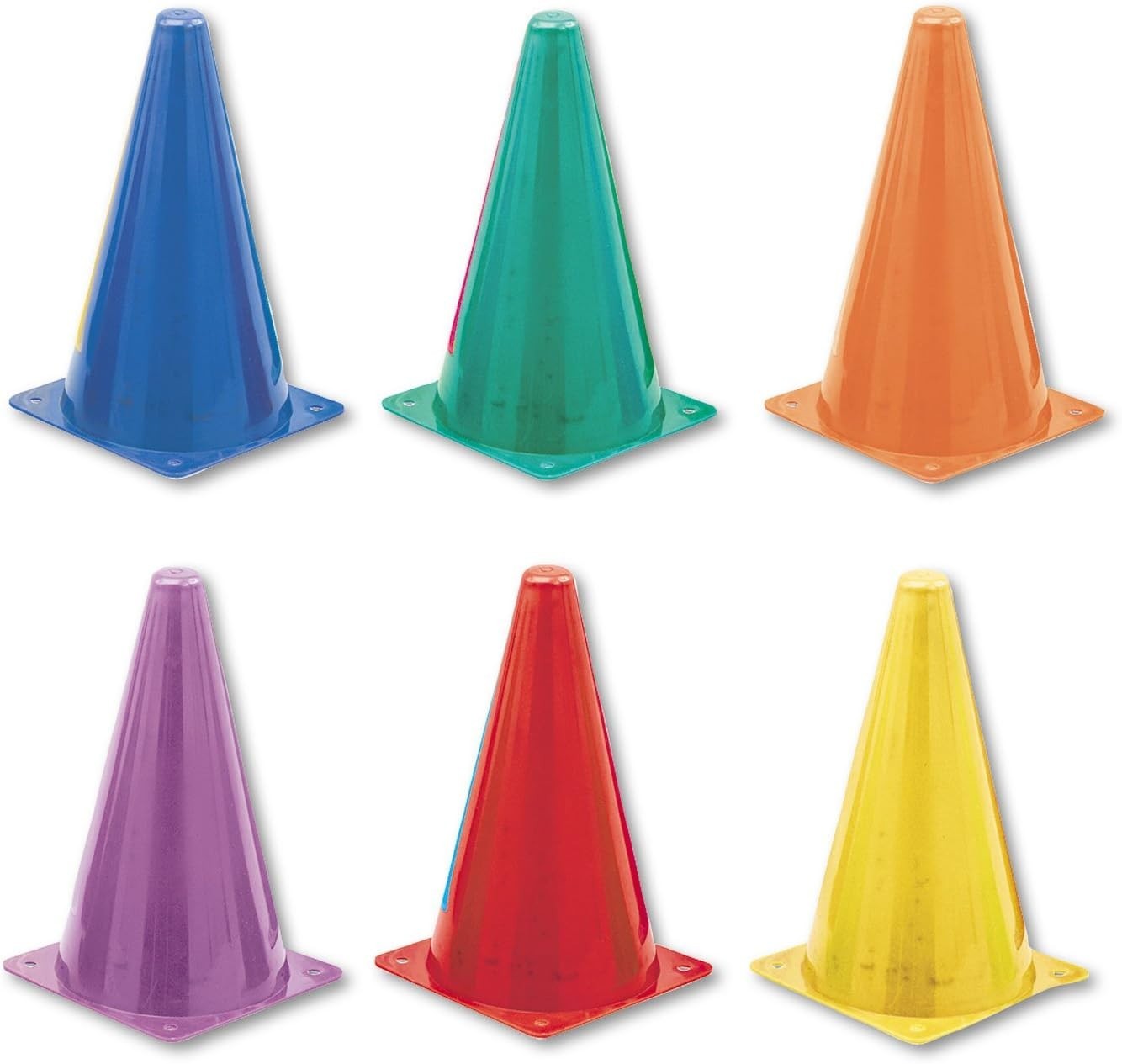 Durable 9” Fluorescent Poly Cone Set – Perfect for Sports & Social Distancing