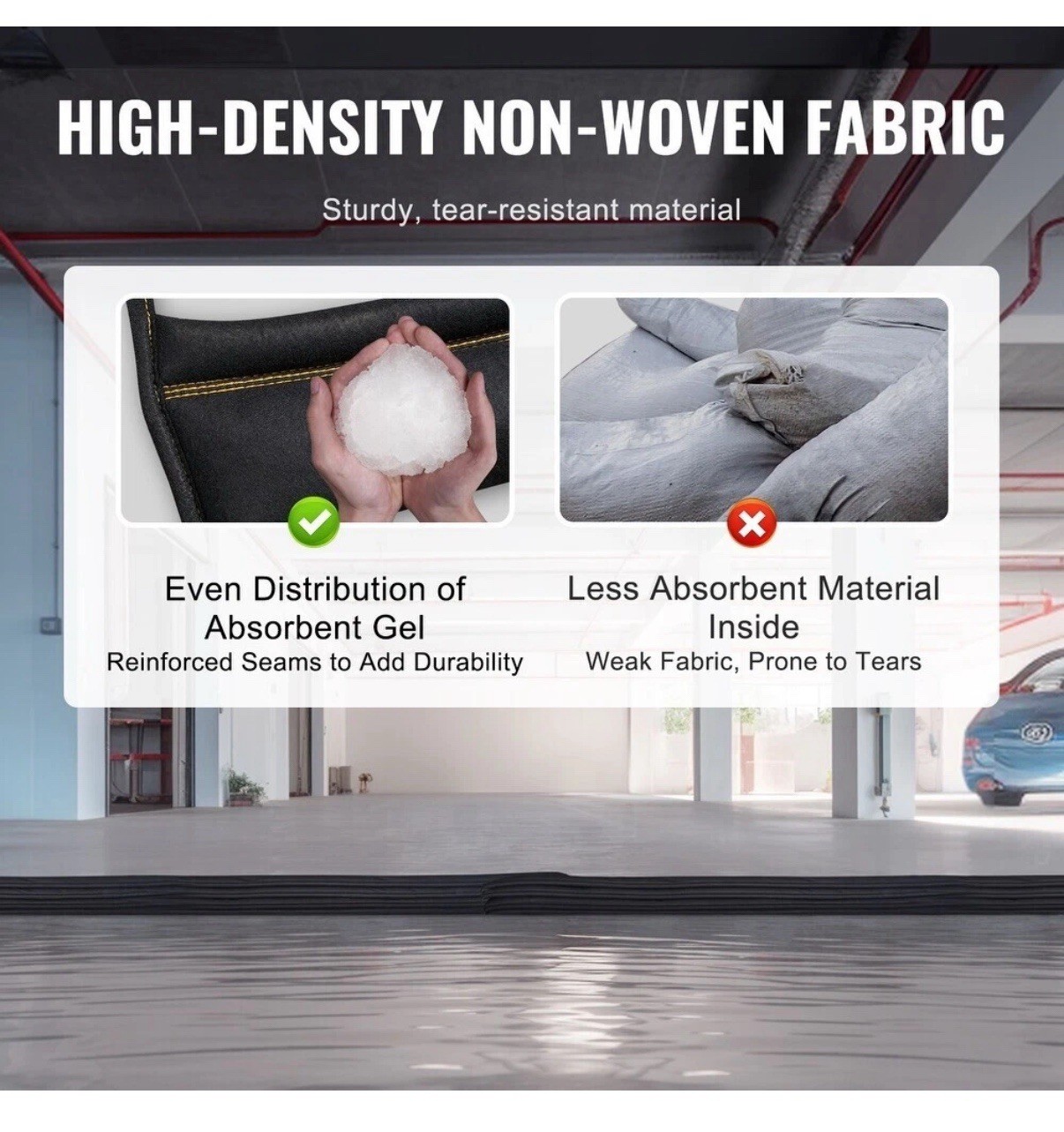 VEVOR Flood Barriers, Water Flood Dam Bags 8 -Pack,Water Activated Flood Barrier