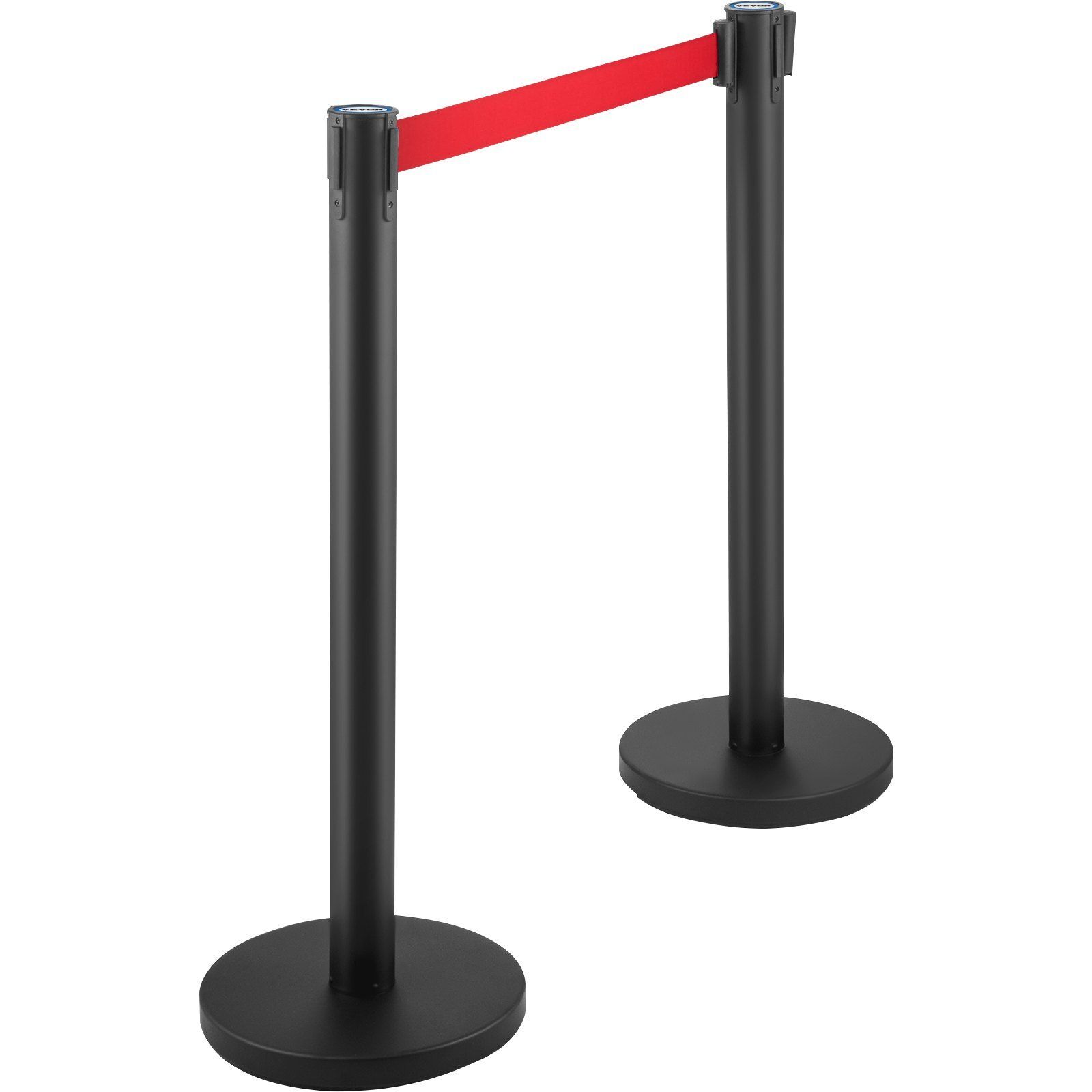 Set of 6 Crowd Control Stanchion w/6.6 ft Retractable Belt Crowd Control Barrier