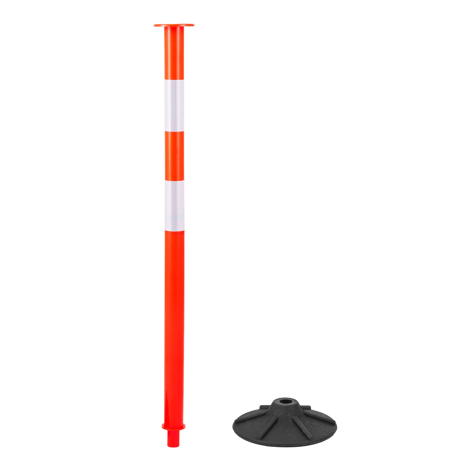 Uimoso 4-Pack Traffic Delineator Posts 34 in Safety Cones Weighted Base & Chains
