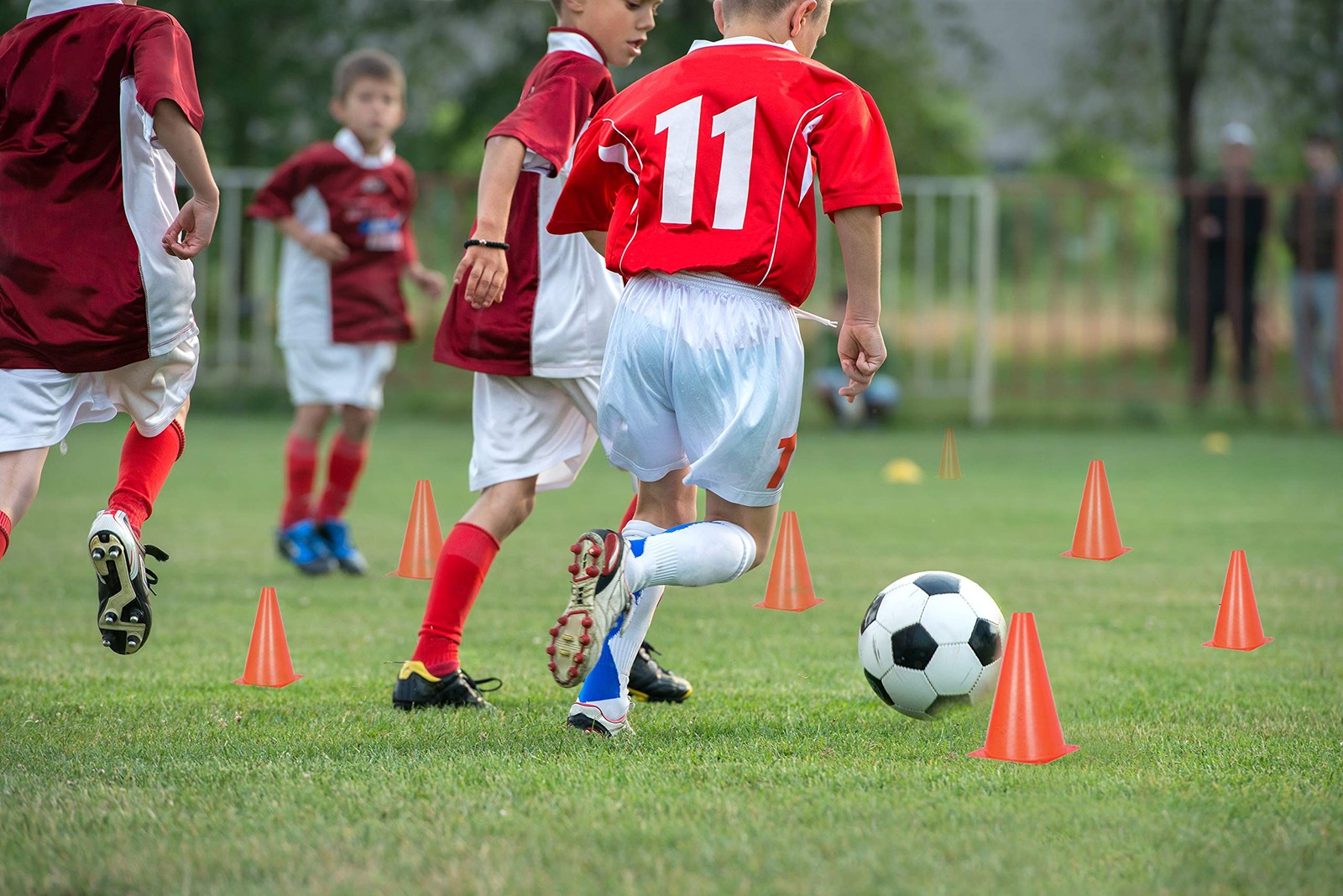 12 Inch Traffic Training Sports Cones, [10 Pack] Orange Safety Cones, Soccer Bas