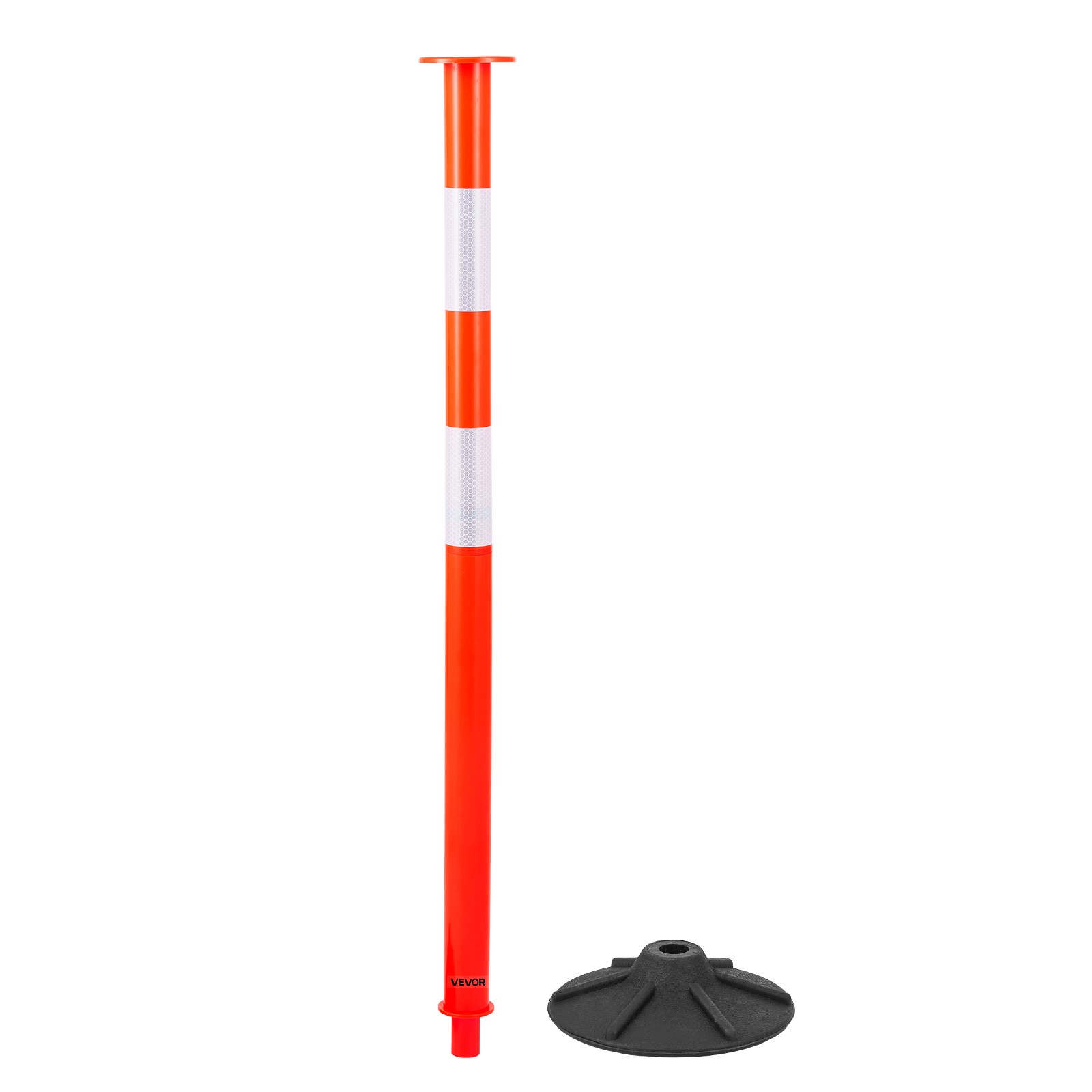 VEVOR 3 Packs Traffic Delineator Posts 34 in Safety Cones Weighted Base & Chains